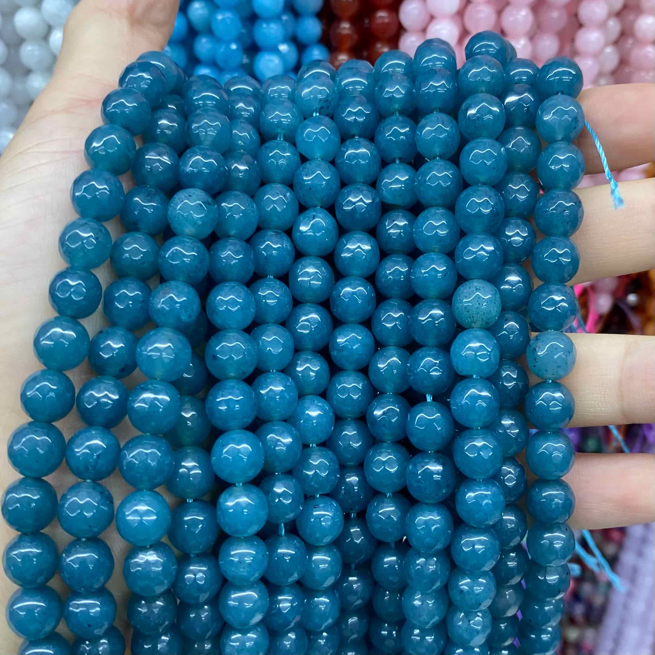 Color Jade Beads Faceted Round Beads 6mm/8mm/10mm