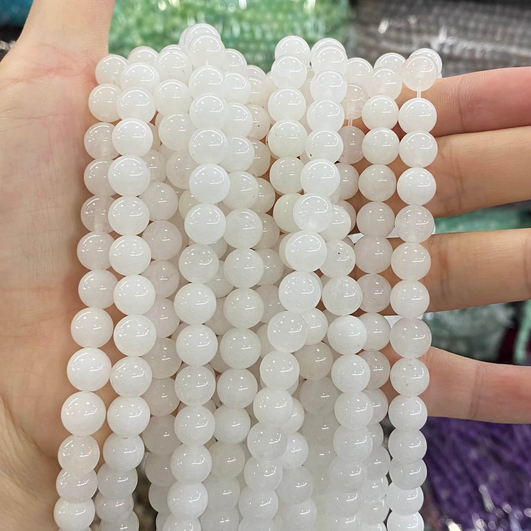 $1.99-8mm Color Jade Beads Round Smooth/Faceted Beads