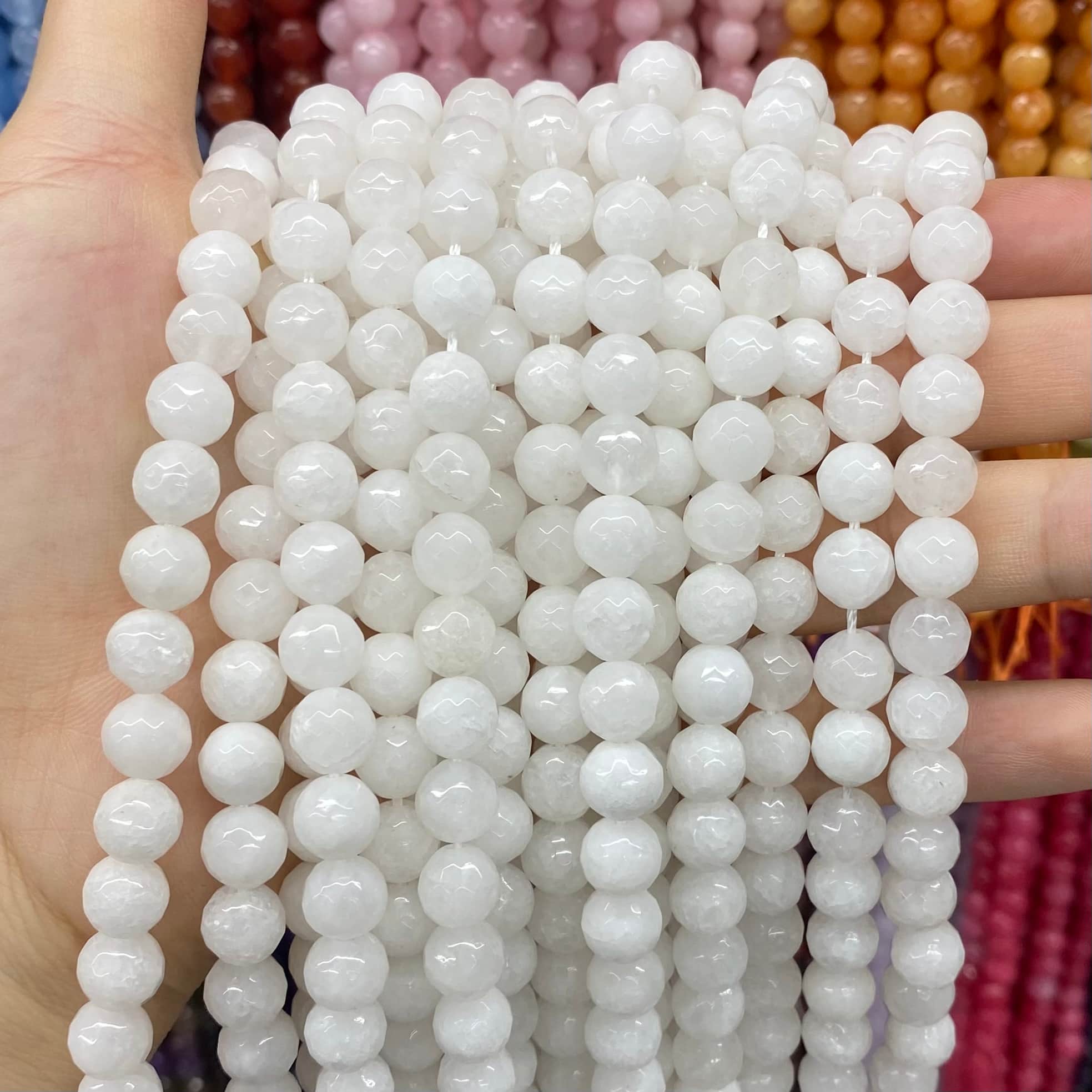 Color Jade Beads Faceted Round Beads 6mm/8mm/10mm