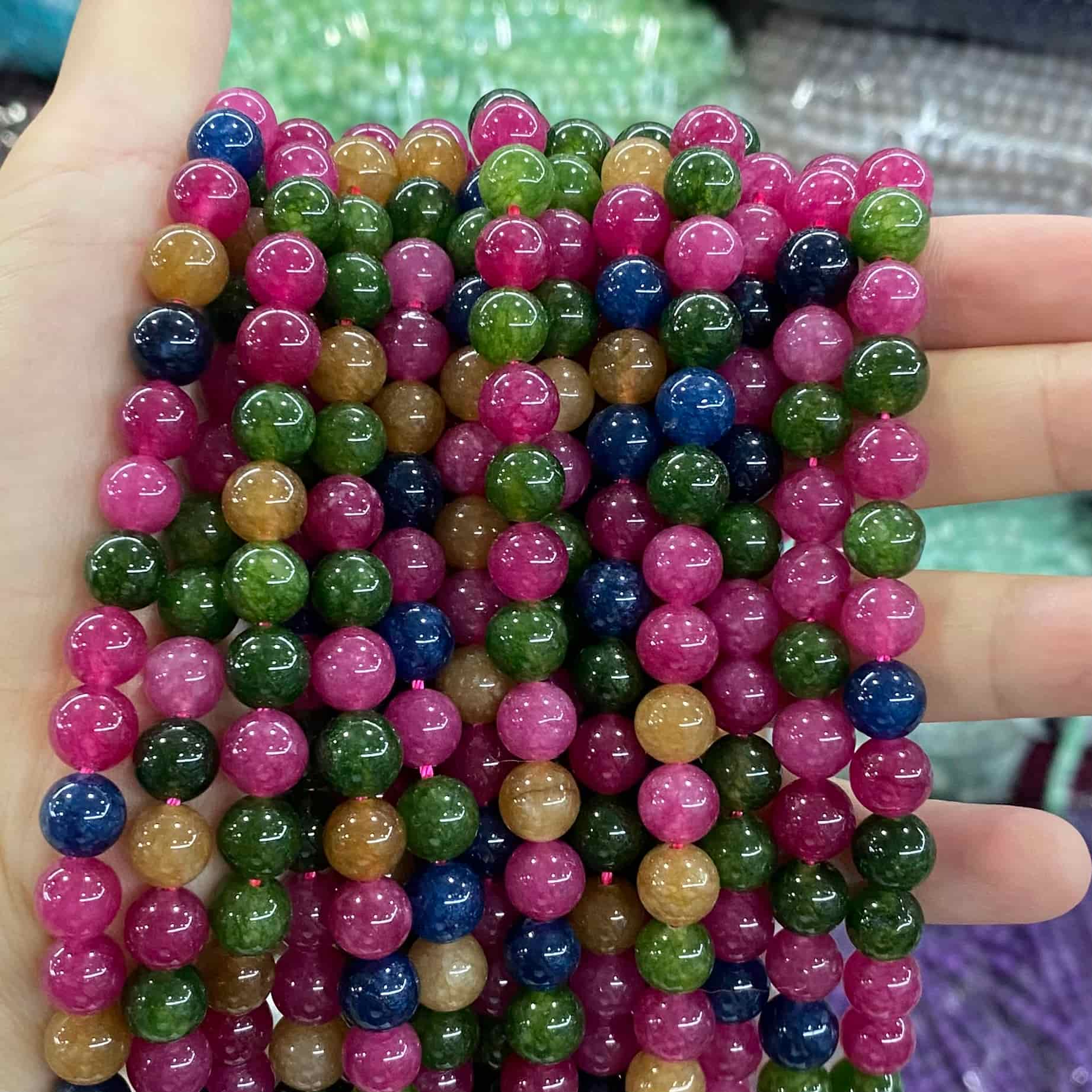 Color Jade Beads Round Smooth/Faceted Beads 6mm/8mm/10mm