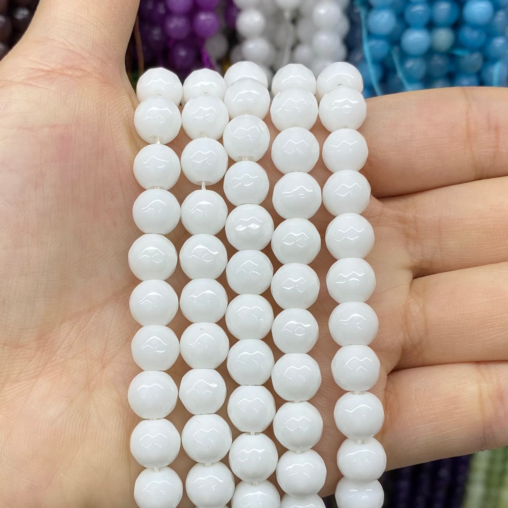 Color Jade Beads Faceted Round Beads 6mm/8mm/10mm