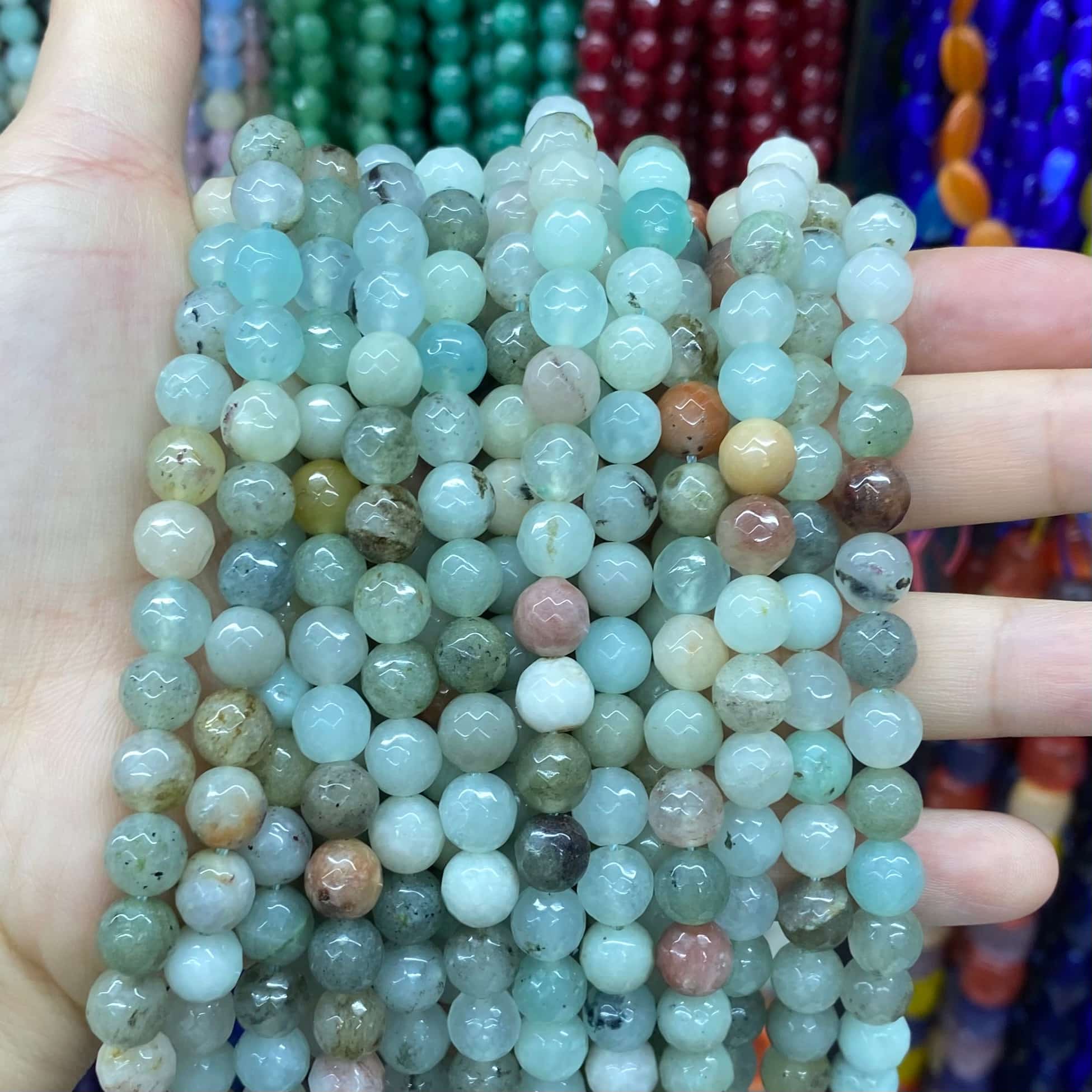 Color Jade Beads Faceted Round Beads 6mm/8mm/10mm
