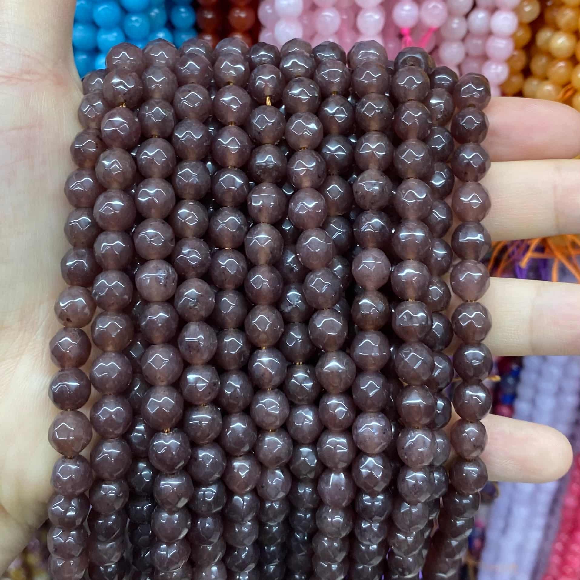 Color Jade Beads Faceted Round Beads 6mm/8mm/10mm