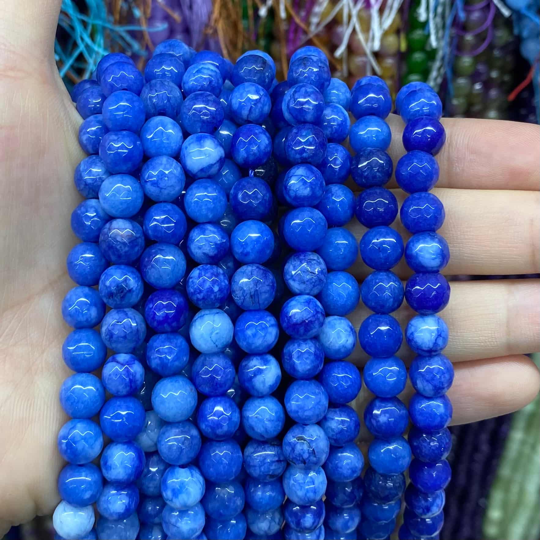 Color Jade Beads Faceted Round Beads 6mm/8mm/10mm