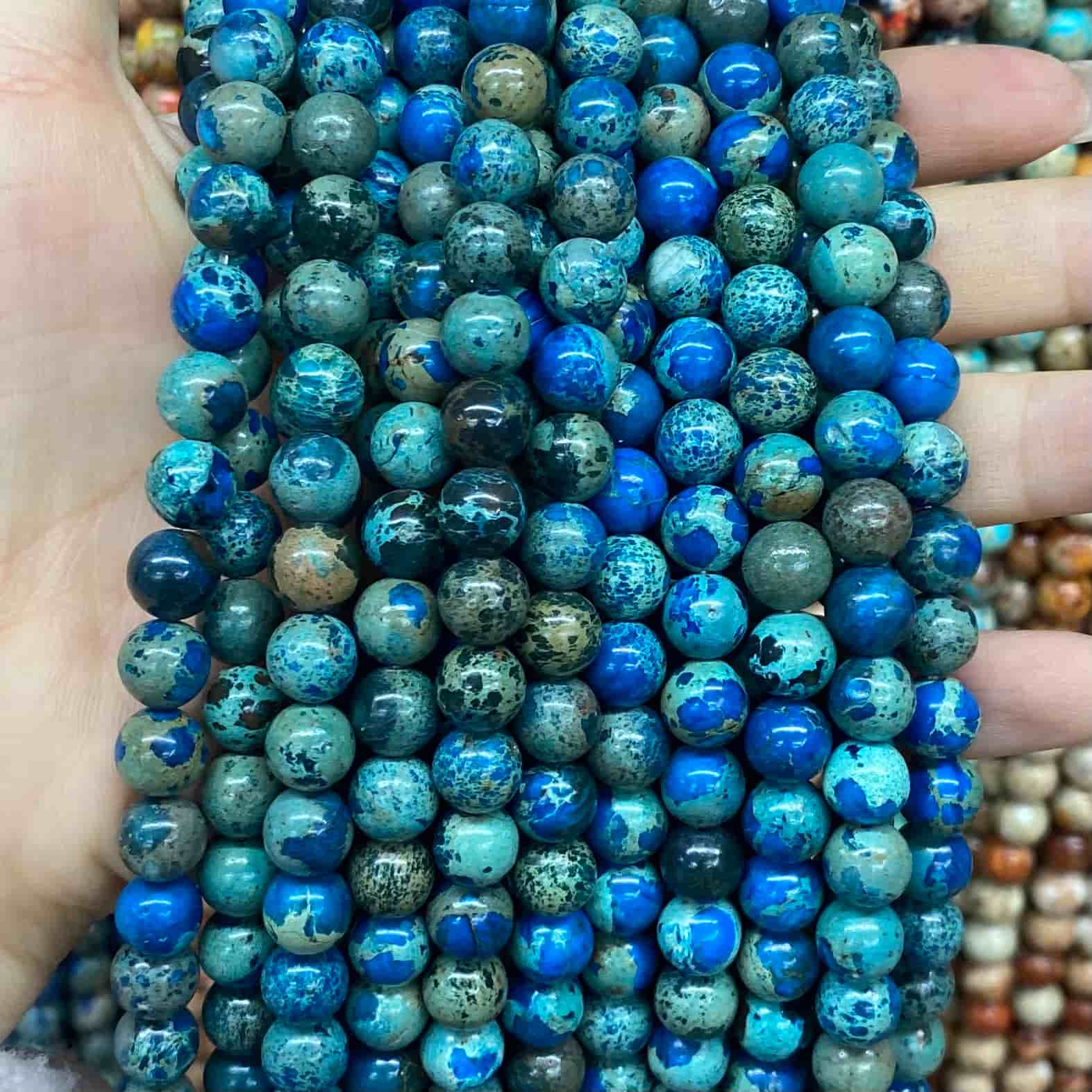 Sea Sediment Japser Beads 4mm/6mm/8mm/10mm Round Smooth Beads