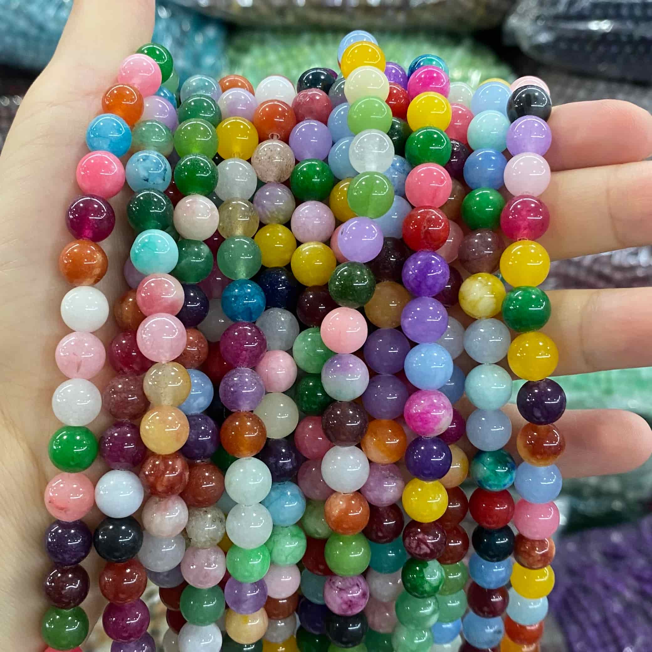 $1.99-8mm Color Jade Beads Round Smooth/Faceted Beads