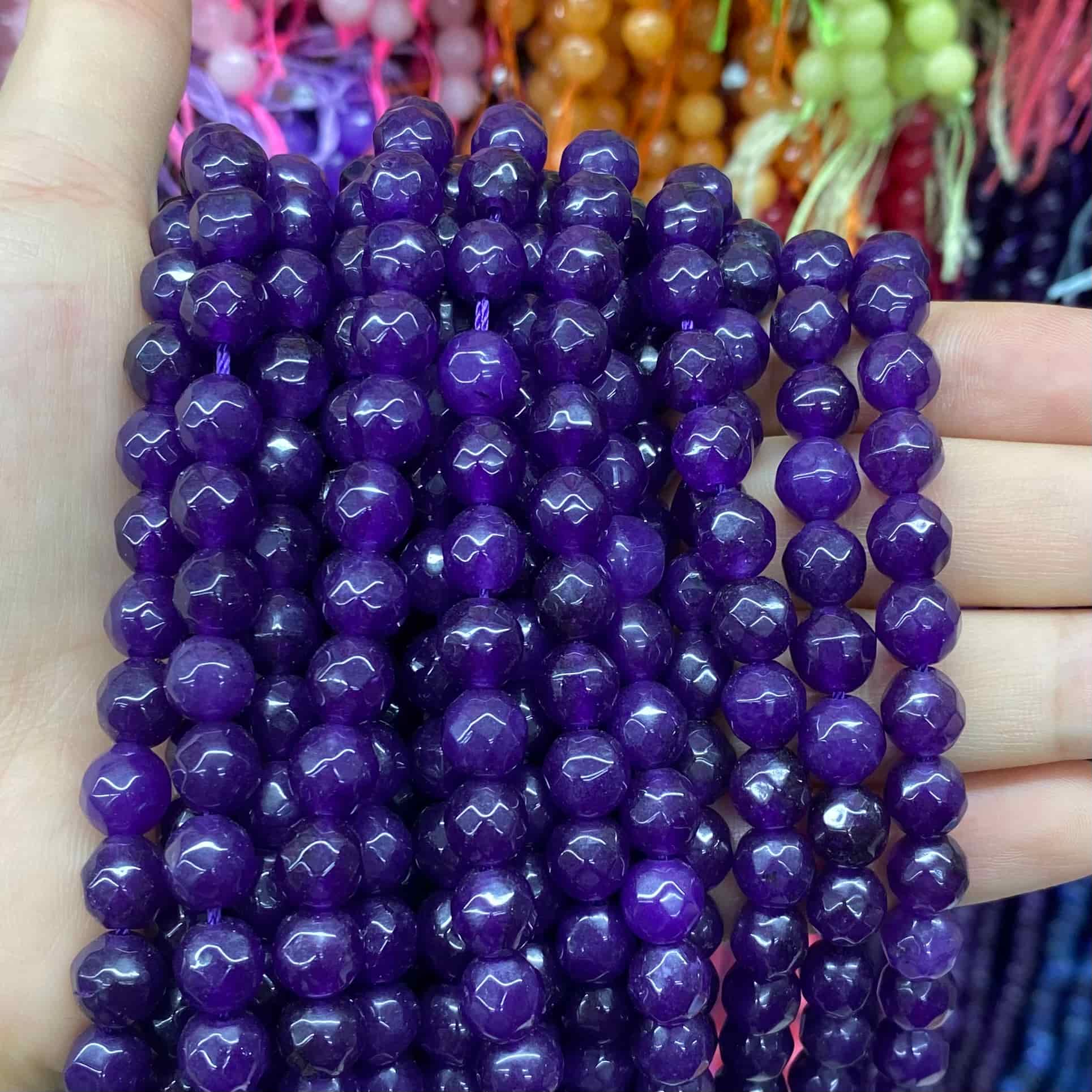Color Jade Beads Faceted Round Beads 6mm/8mm/10mm