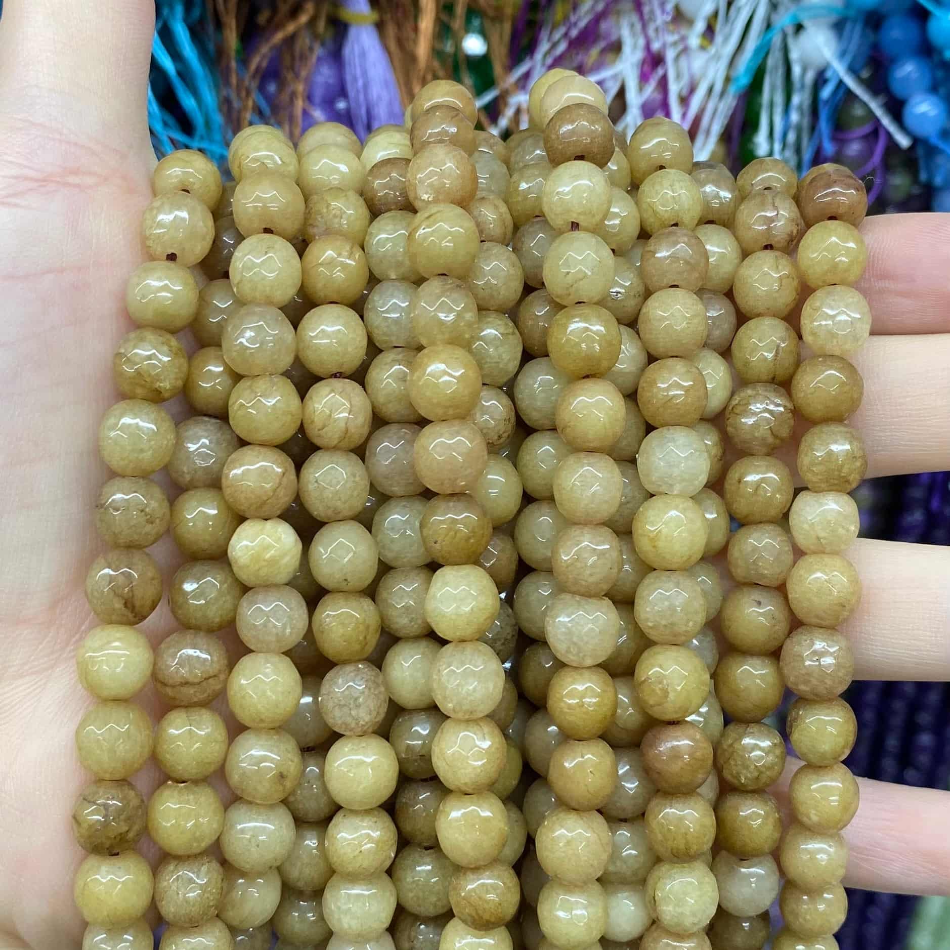 Color Jade Beads Faceted Round Beads 6mm/8mm/10mm