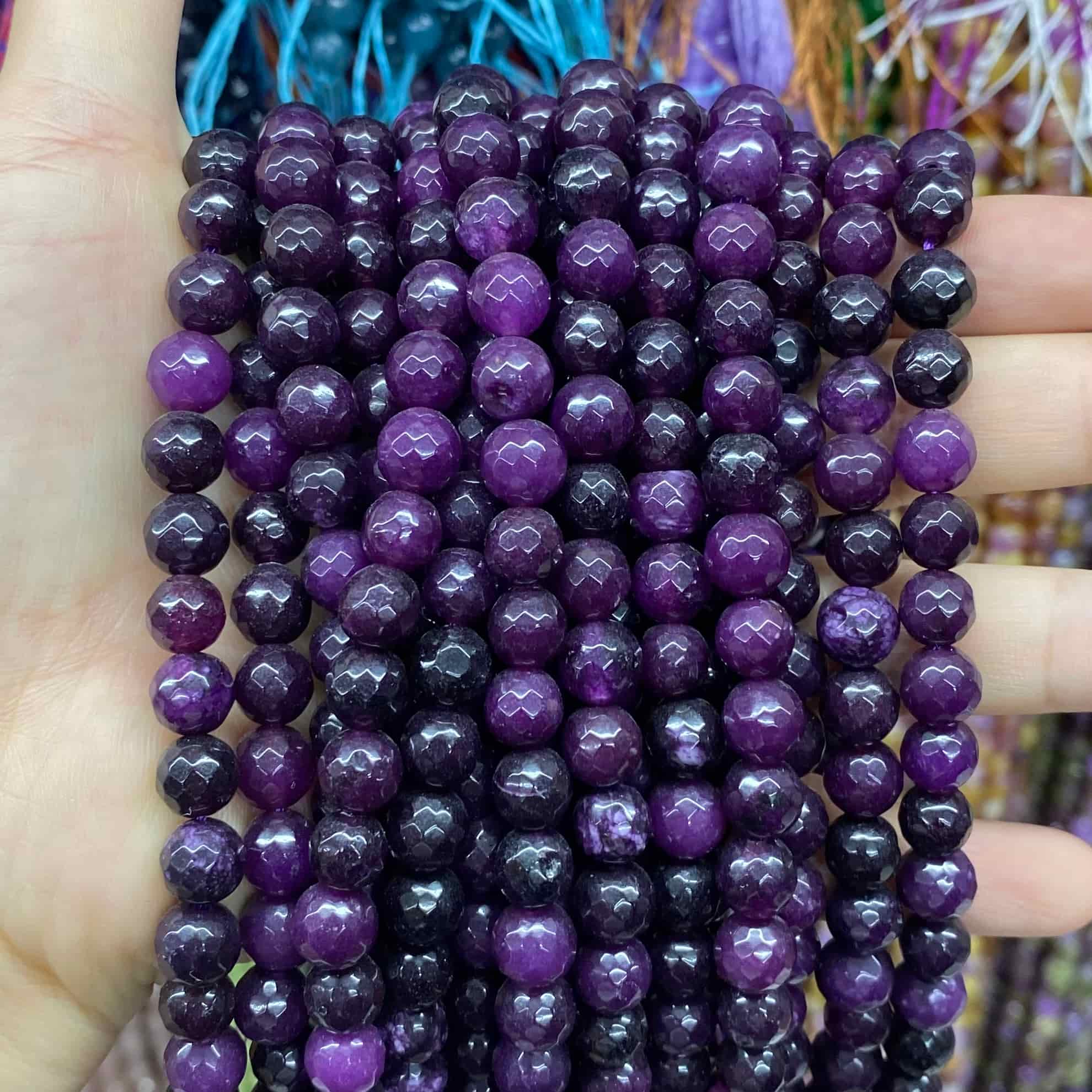 Color Jade Beads Faceted Round Beads 6mm/8mm/10mm