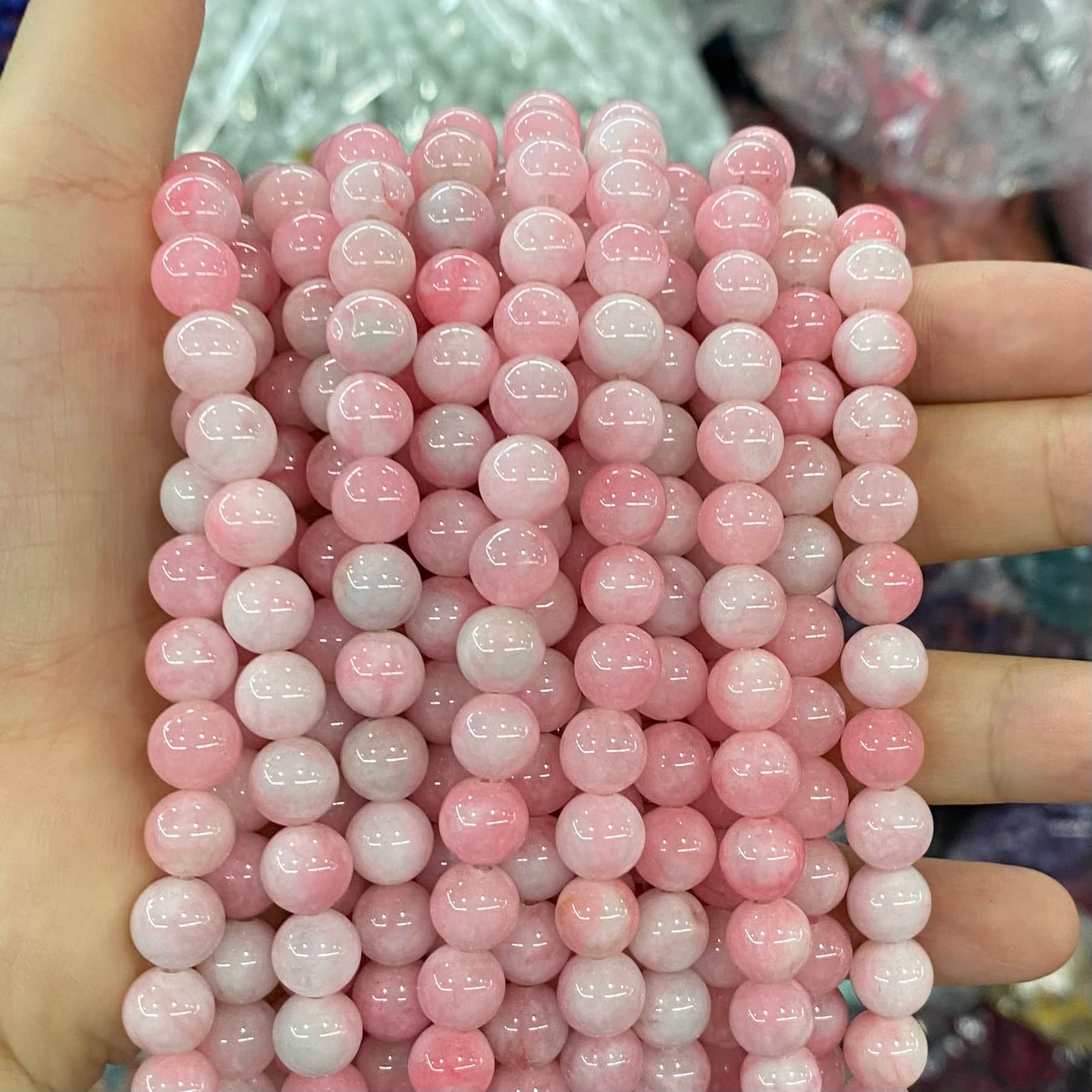 $1.99-8mm Color Jade Beads Round Smooth/Faceted Beads