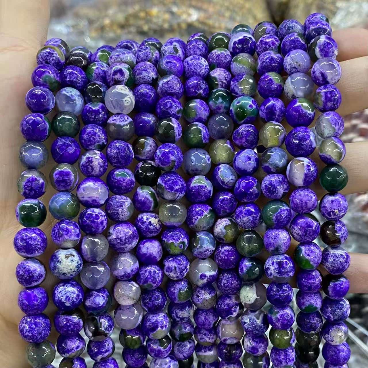 #2 Round Aagte Beads 6mm/8mm/10mm