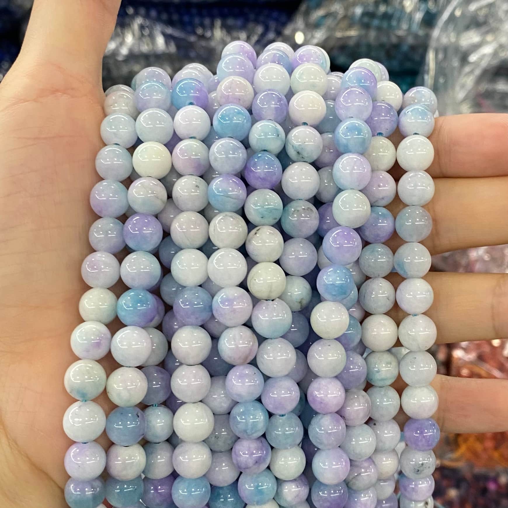 $1.99-8mm Color Jade Beads Round Smooth/Faceted Beads