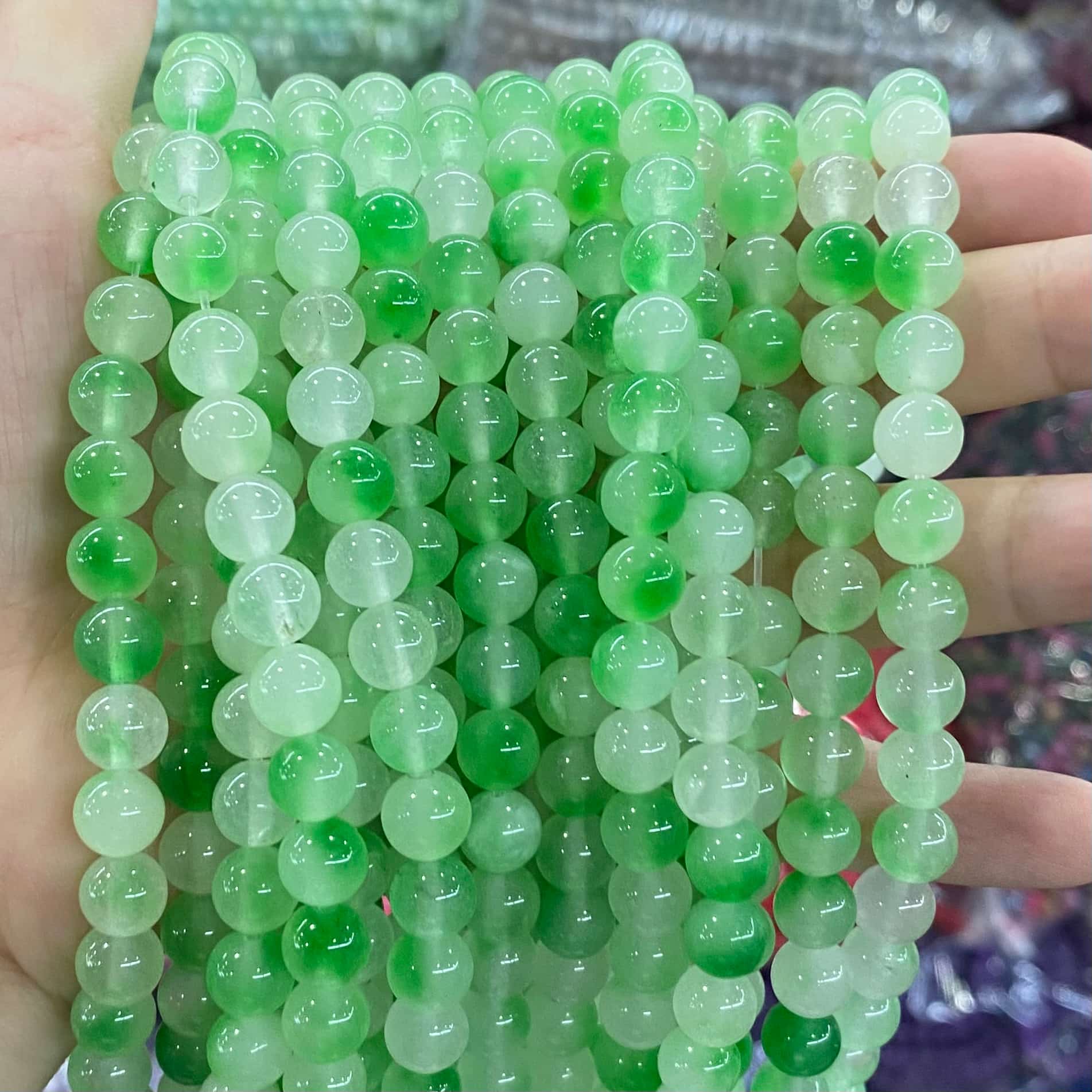 $1.99-8mm Color Jade Beads Round Smooth/Faceted Beads