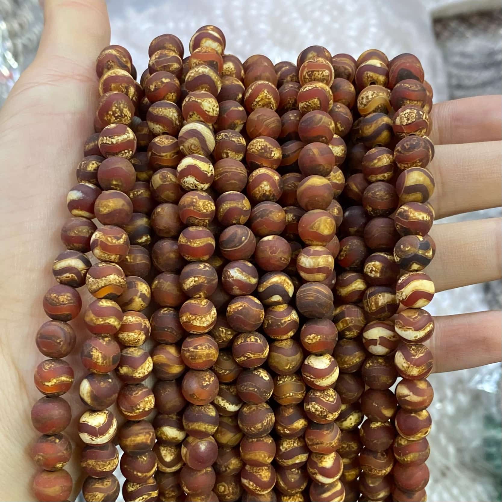#2 Round Aagte Beads 6mm/8mm/10mm