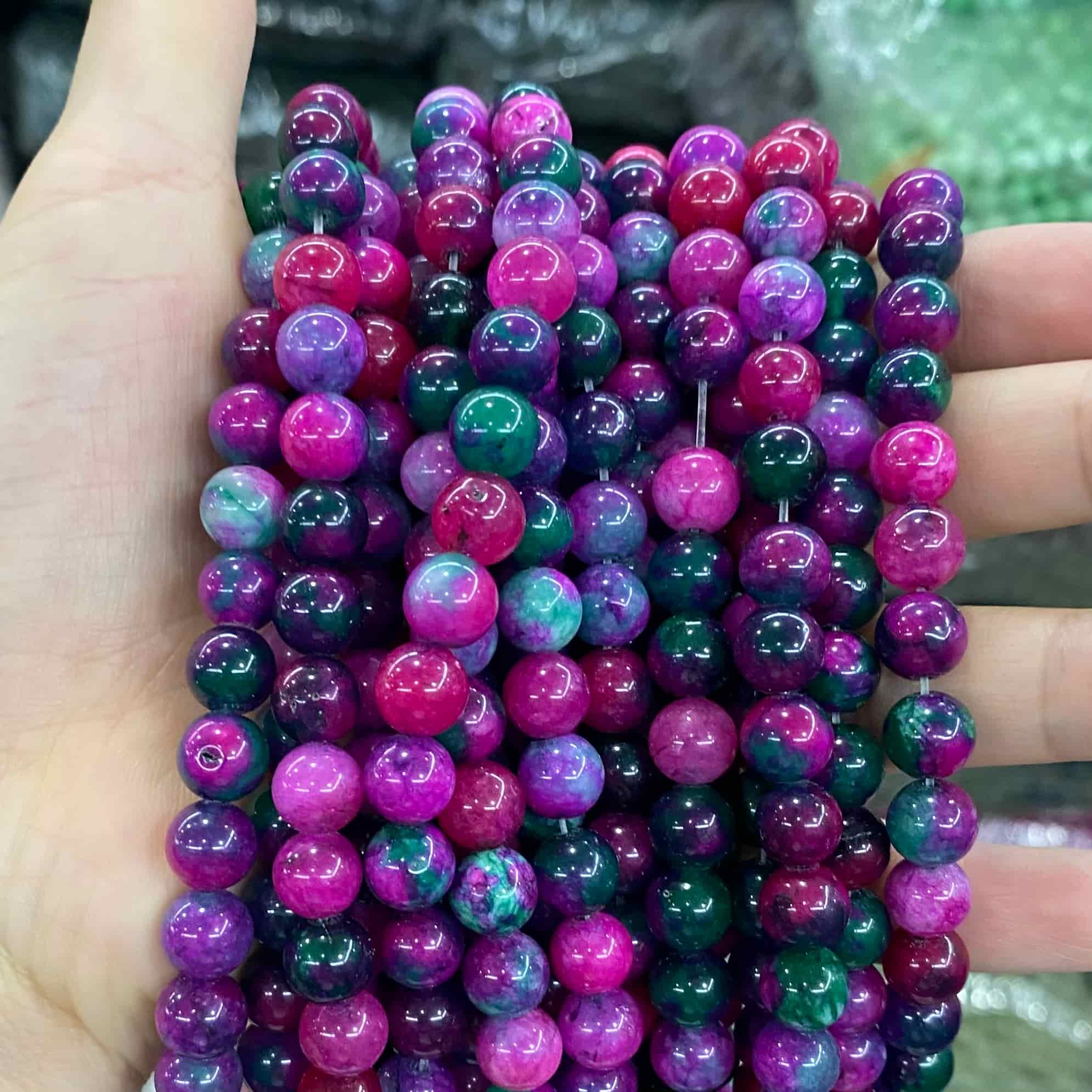 $1.99-8mm Color Jade Beads Round Smooth/Faceted Beads
