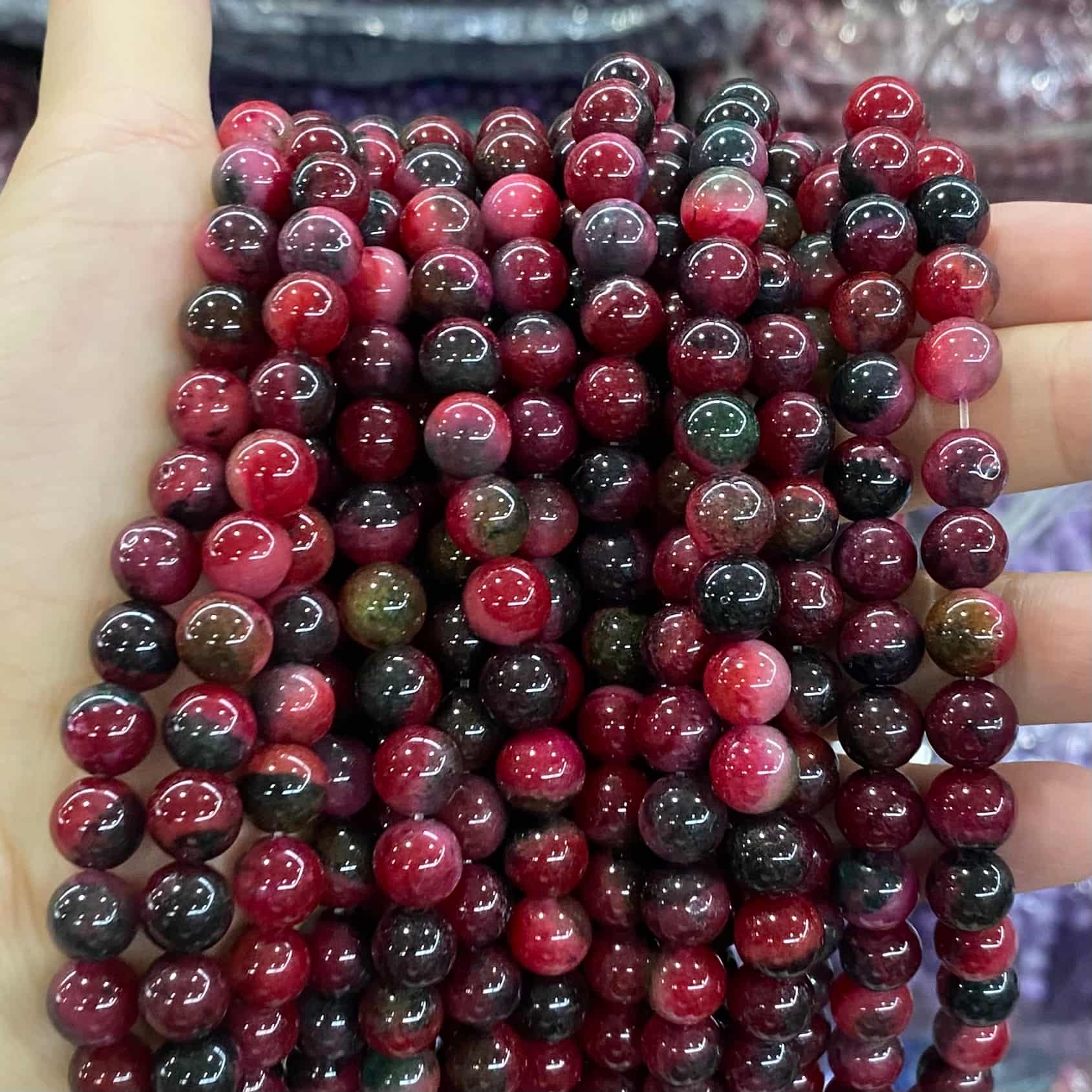 $1.99-8mm Color Jade Beads Round Smooth/Faceted Beads
