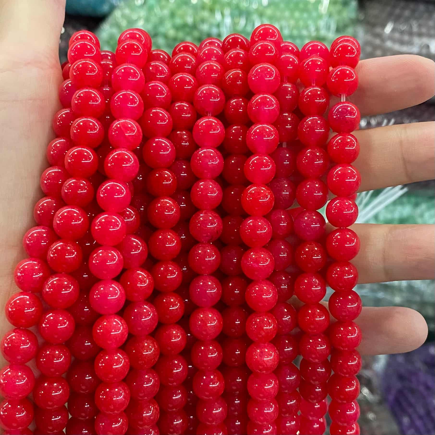 $1.99-8mm Color Jade Beads Round Smooth/Faceted Beads