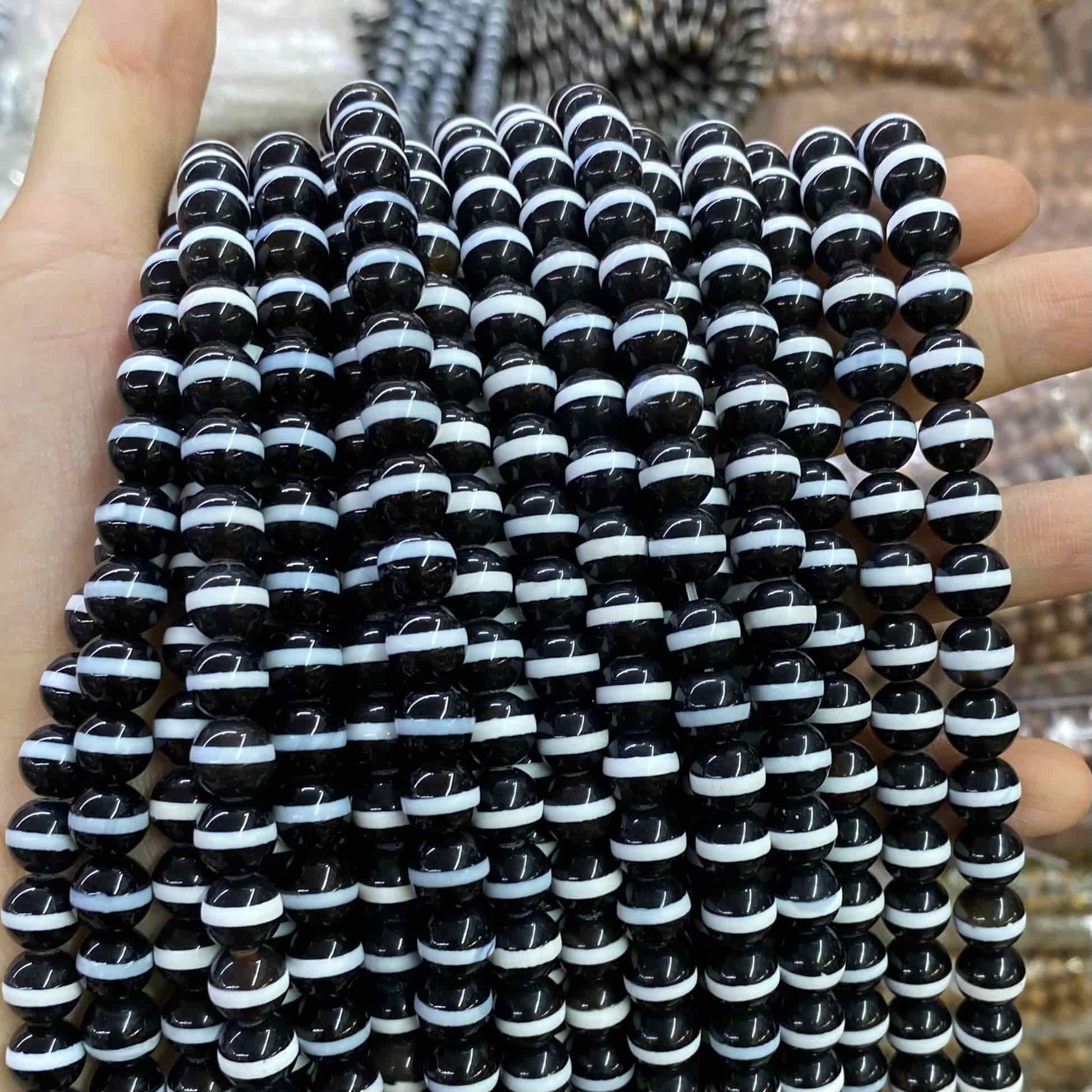 #2 Round Aagte Beads 6mm/8mm/10mm