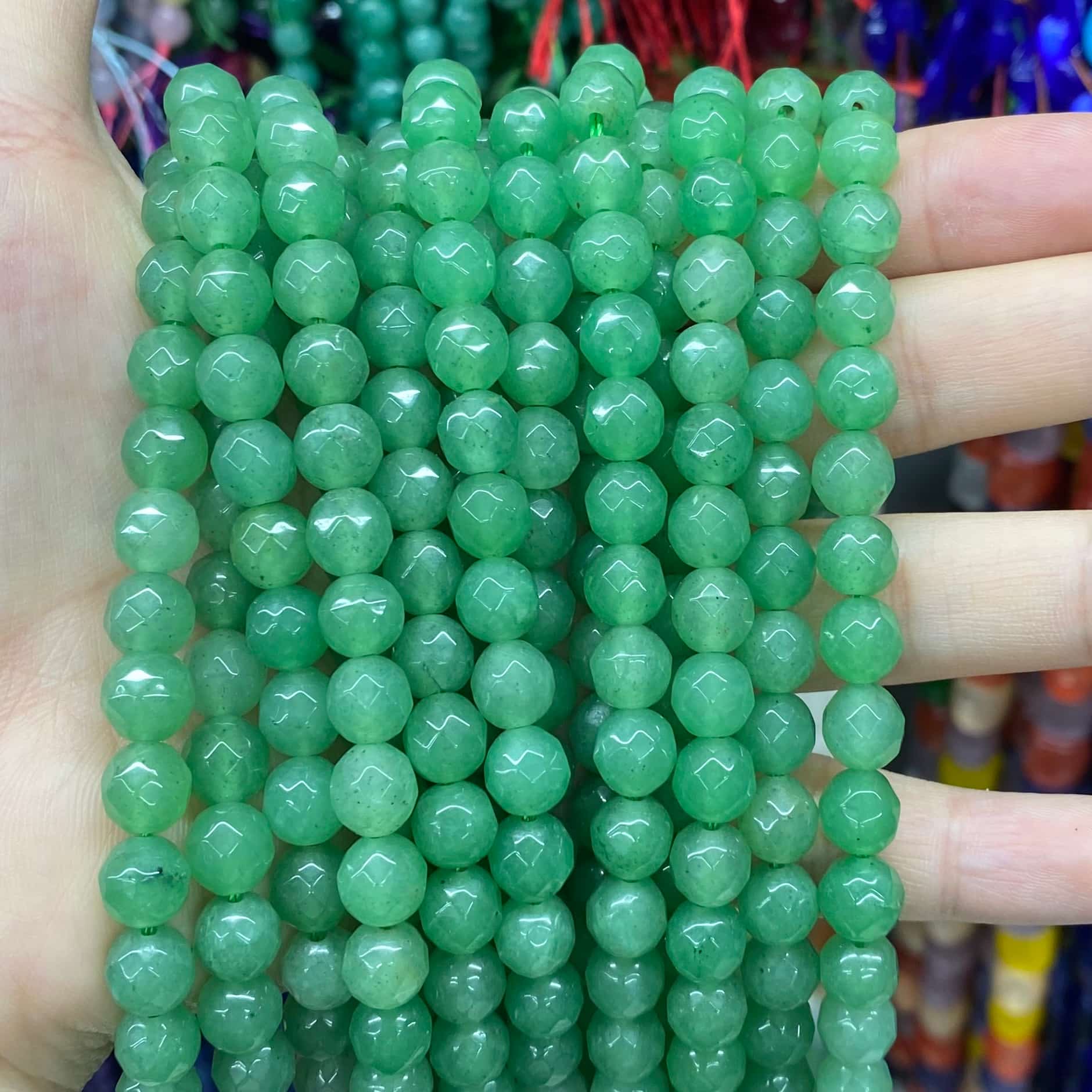 $1.99-8mm Color Jade Beads Round Smooth/Faceted Beads