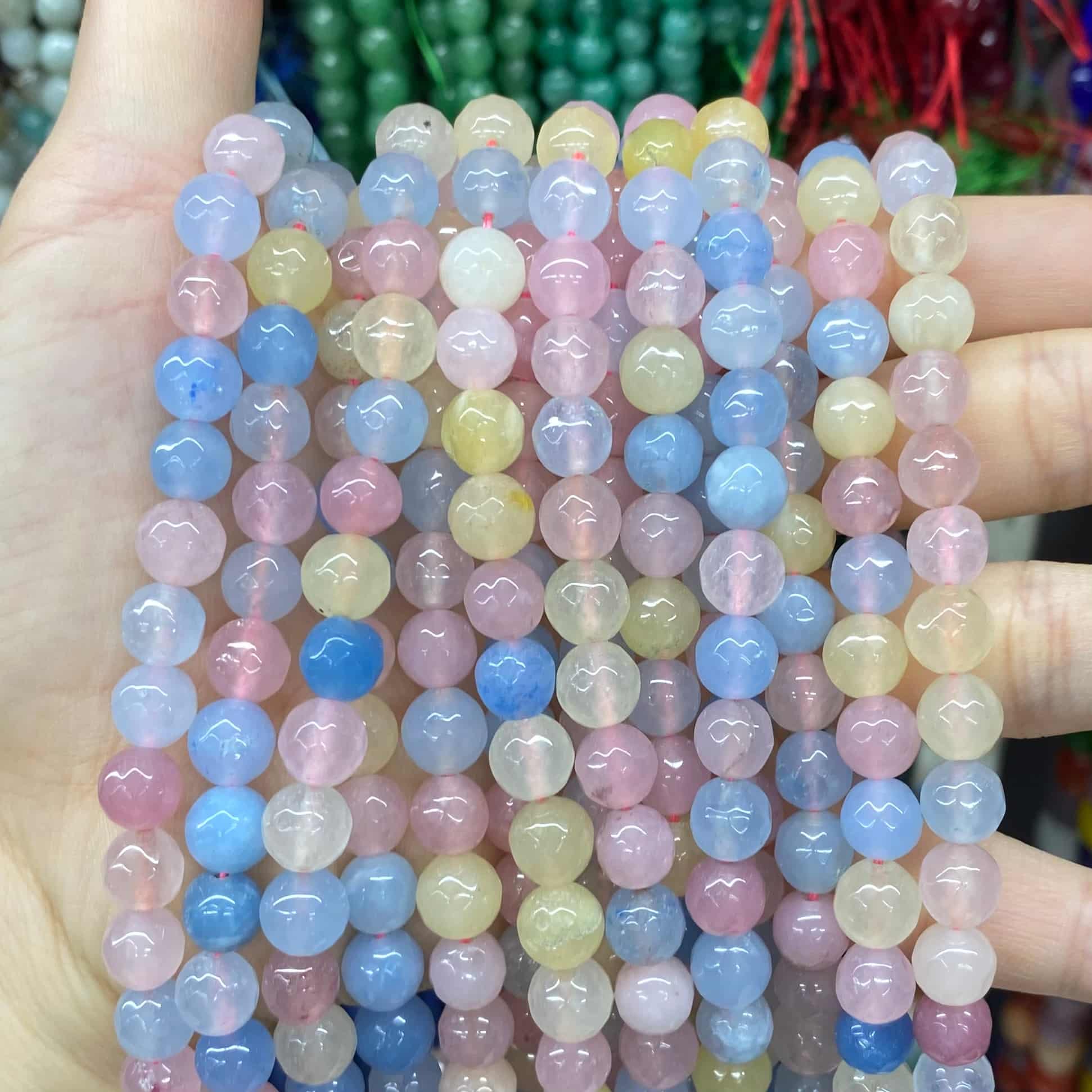 $1.99-8mm Color Jade Beads Round Smooth/Faceted Beads