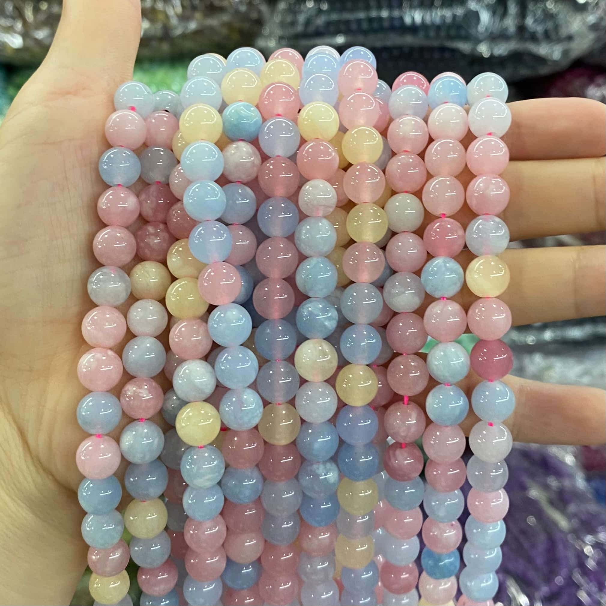 $1.99-8mm Color Jade Beads Round Smooth/Faceted Beads