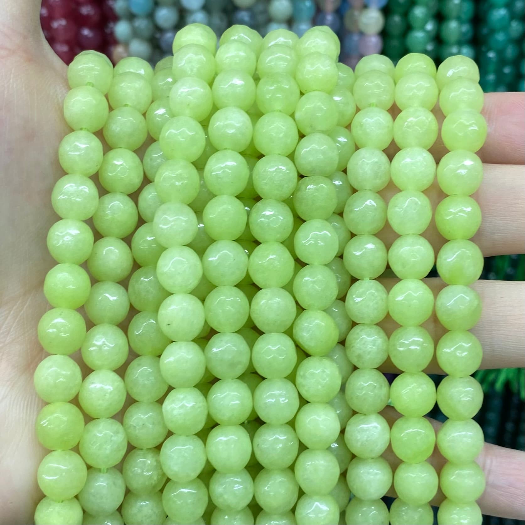 $1.99-8mm Color Jade Beads Round Smooth/Faceted Beads