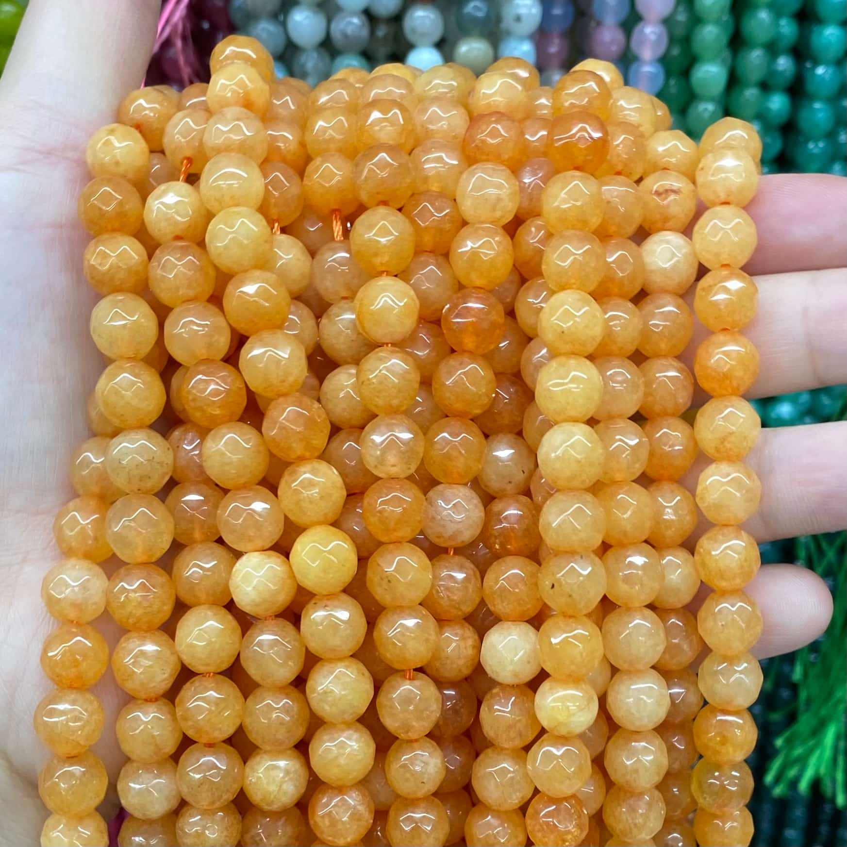 $1.99-8mm Color Jade Beads Round Smooth/Faceted Beads