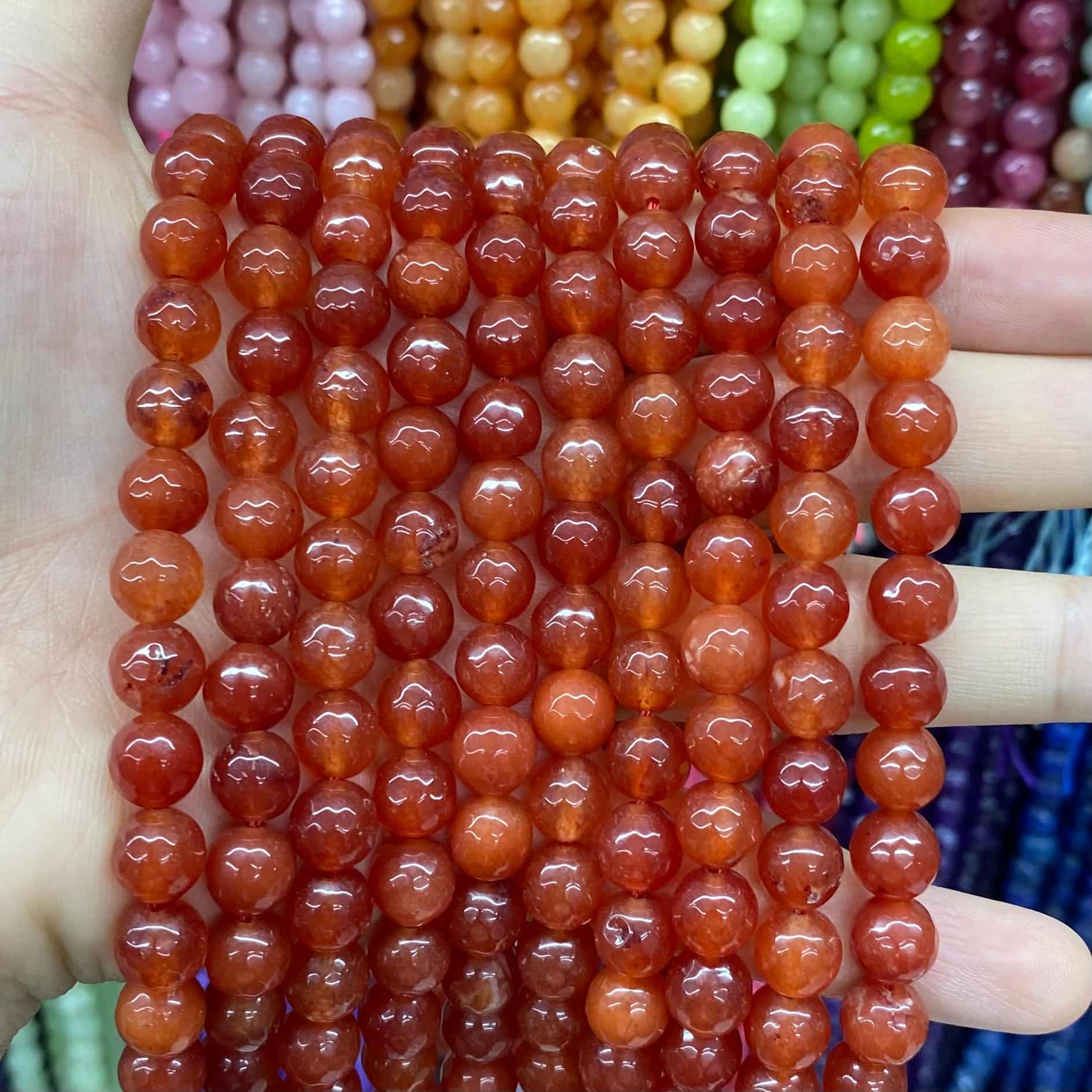 $1.99-8mm Color Jade Beads Round Smooth/Faceted Beads