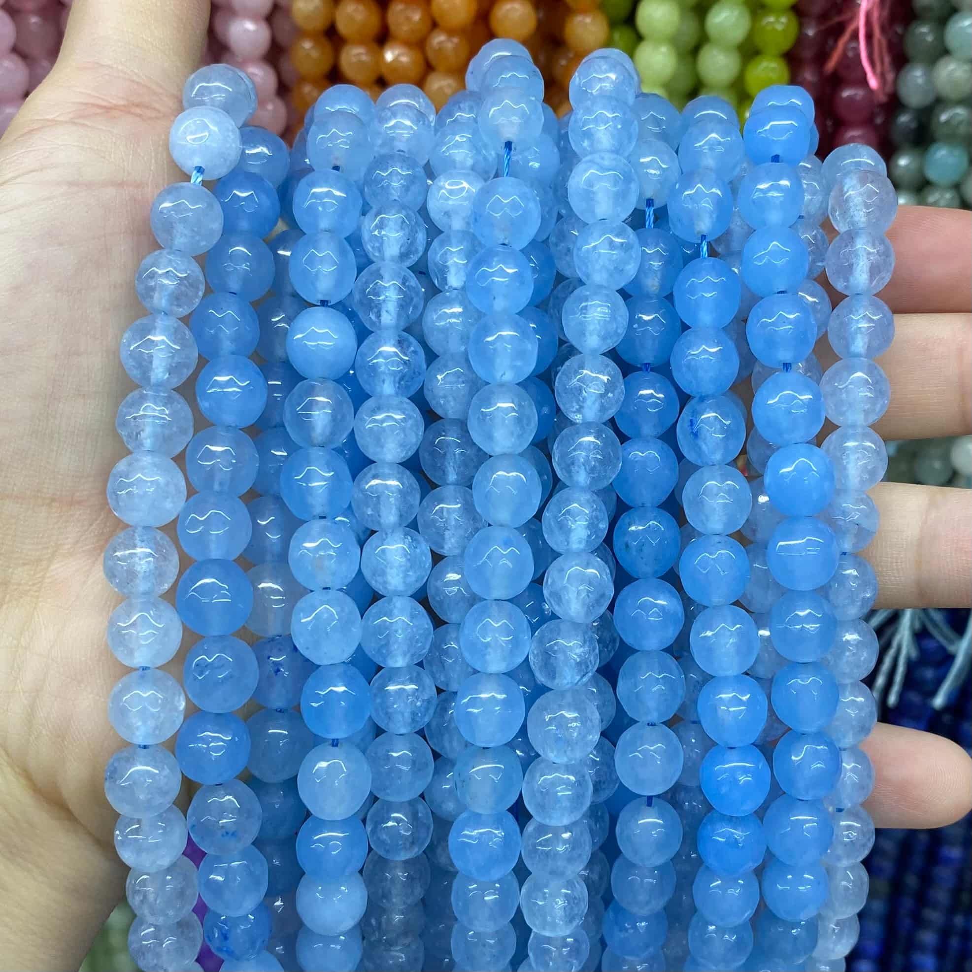 $1.99-8mm Color Jade Beads Round Smooth/Faceted Beads