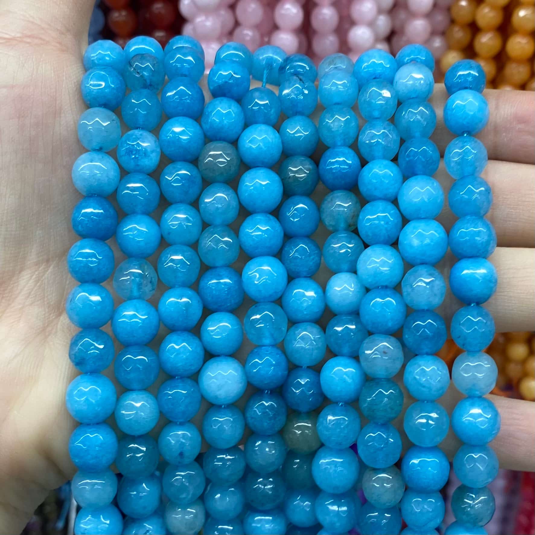 $1.99-8mm Color Jade Beads Round Smooth/Faceted Beads