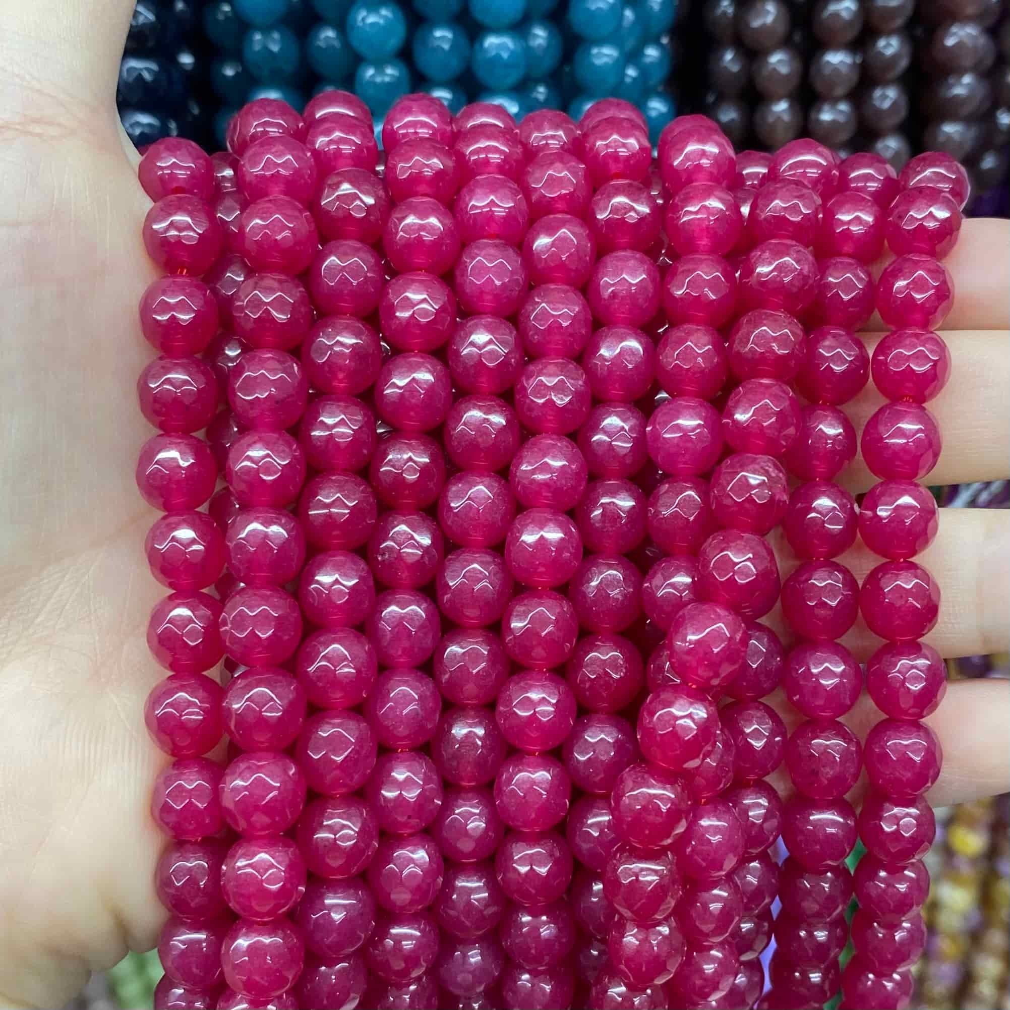 $1.99-8mm Color Jade Beads Round Smooth/Faceted Beads