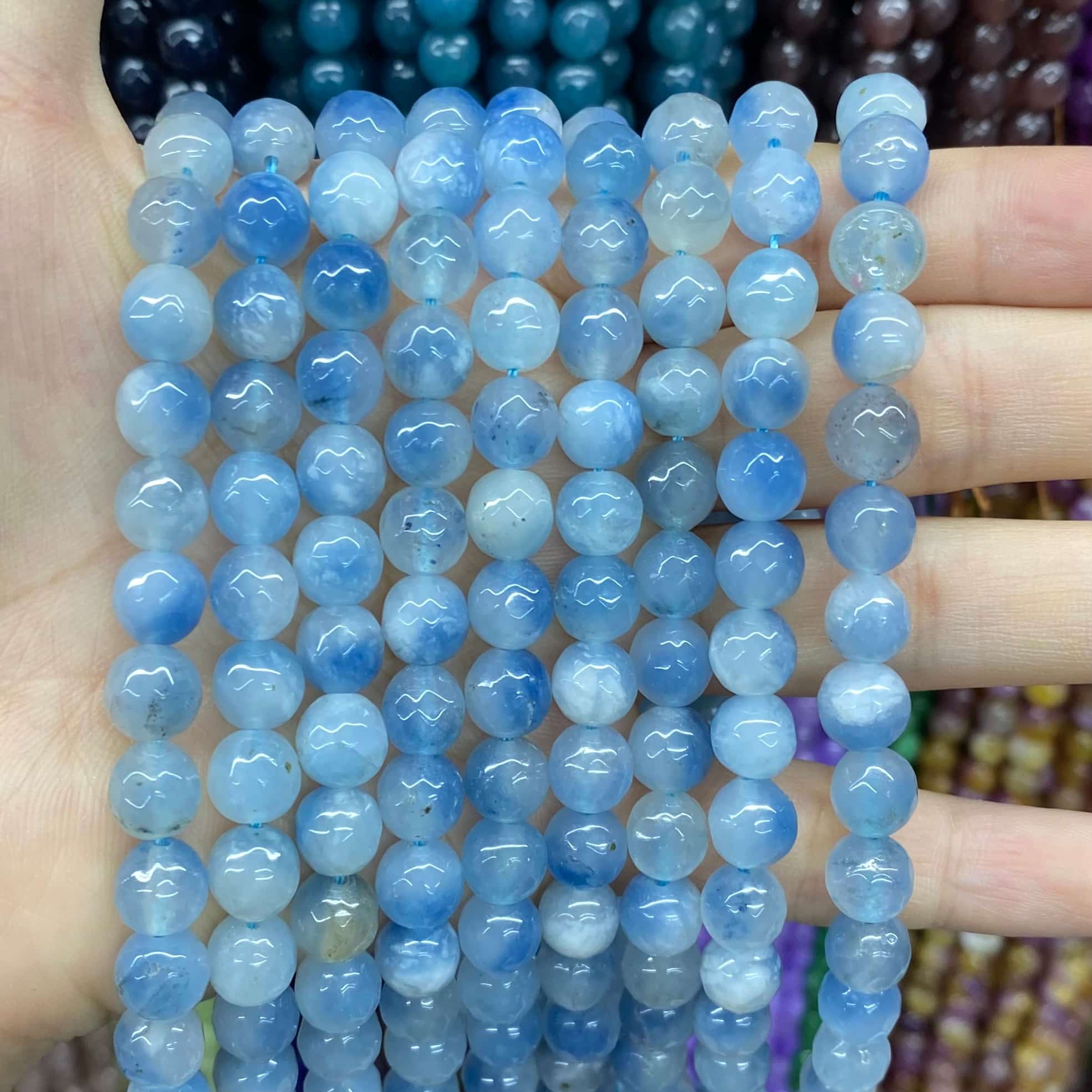 $1.99-8mm Color Jade Beads Round Smooth/Faceted Beads