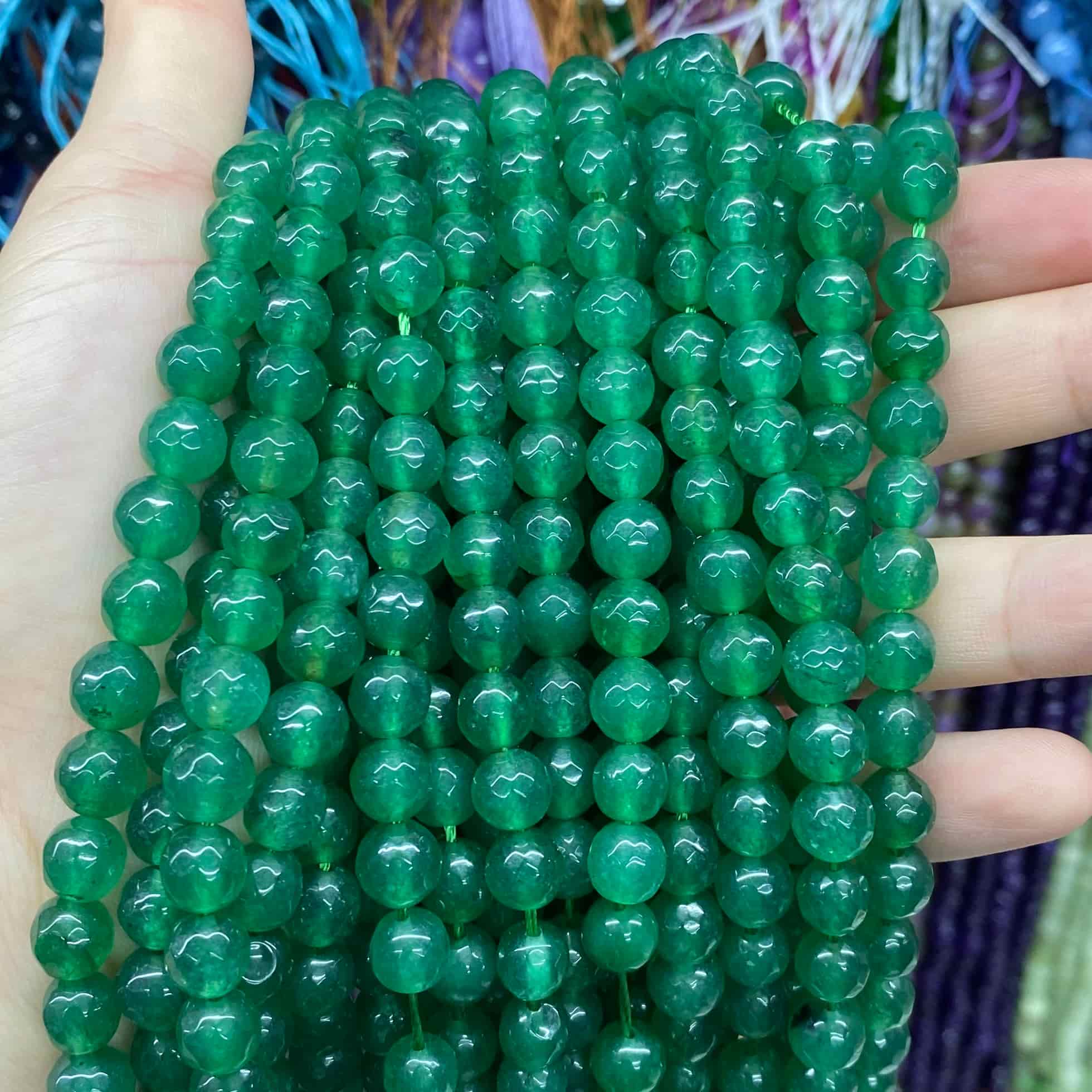 $1.99-8mm Color Jade Beads Round Smooth/Faceted Beads