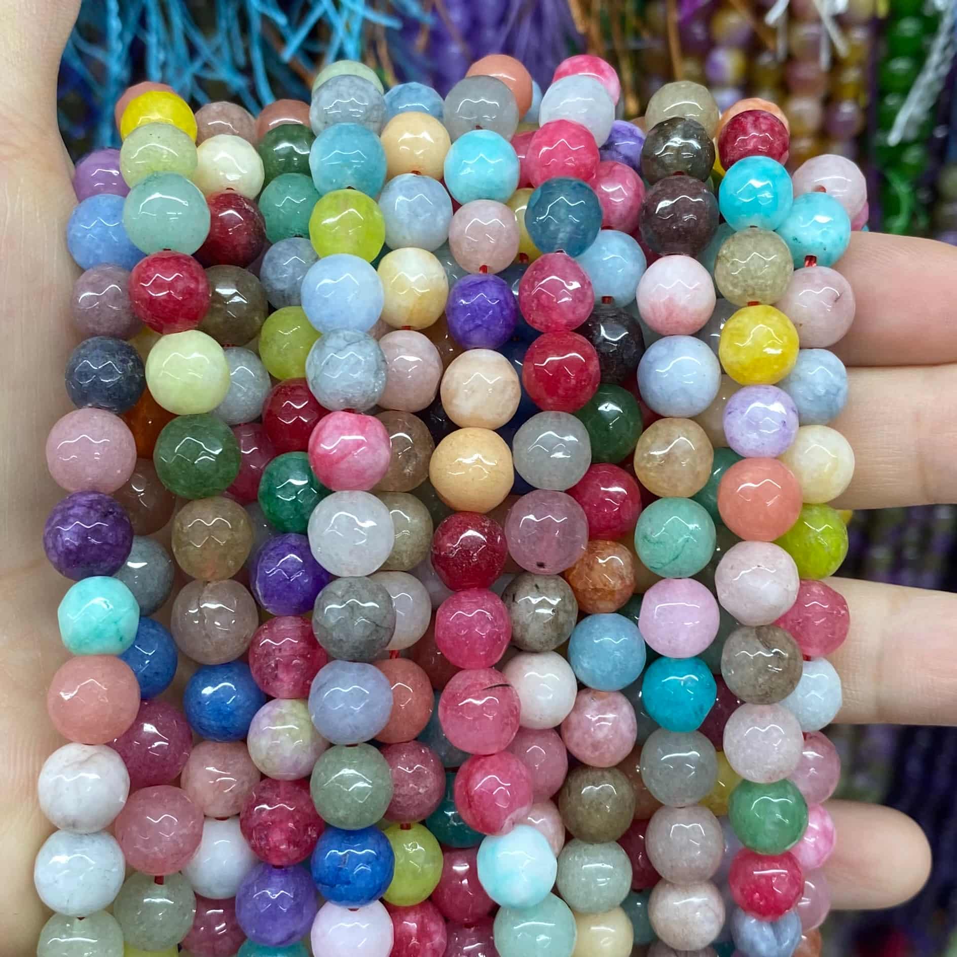 $1.99-8mm Color Jade Beads Round Smooth/Faceted Beads