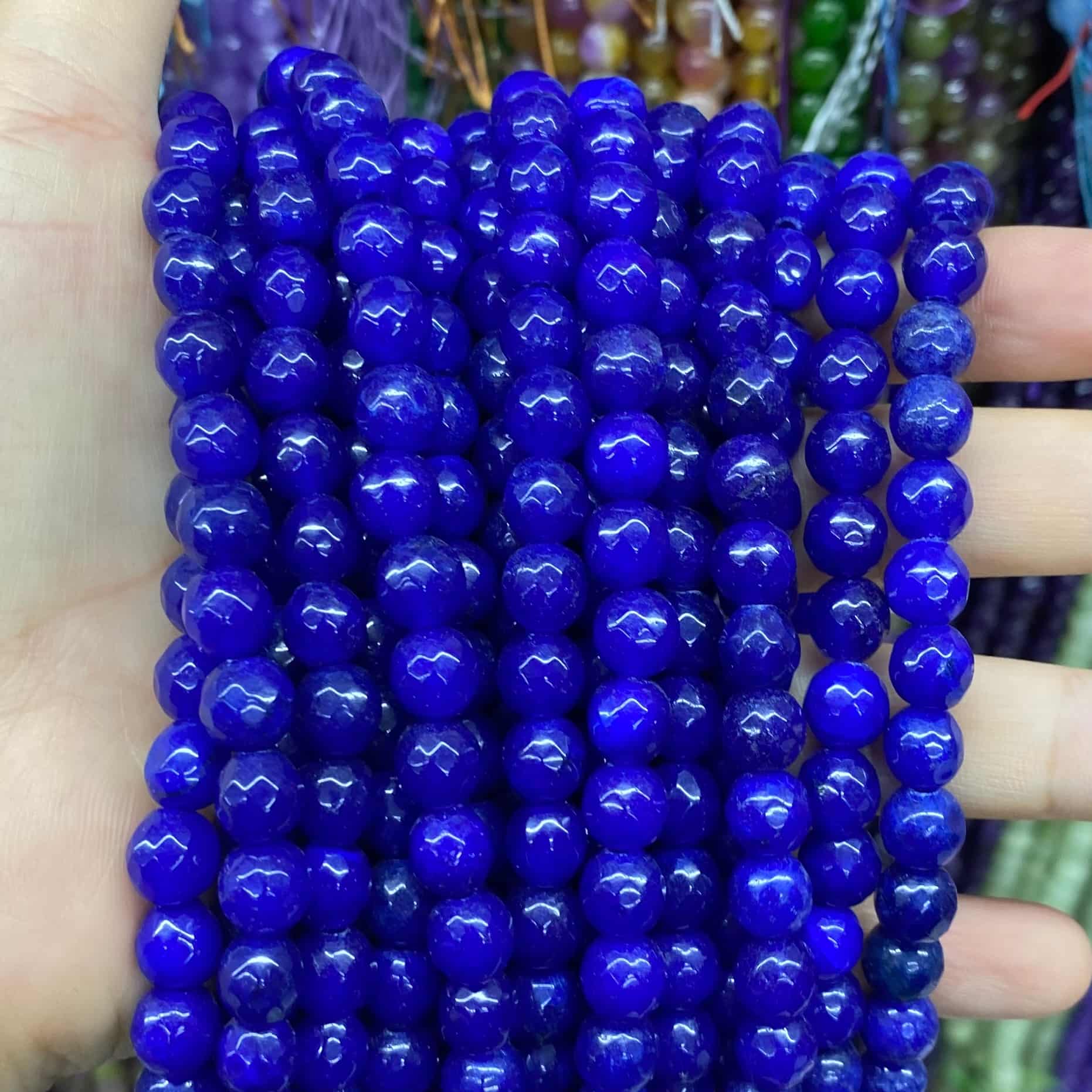 $1.99-8mm Color Jade Beads Round Smooth/Faceted Beads