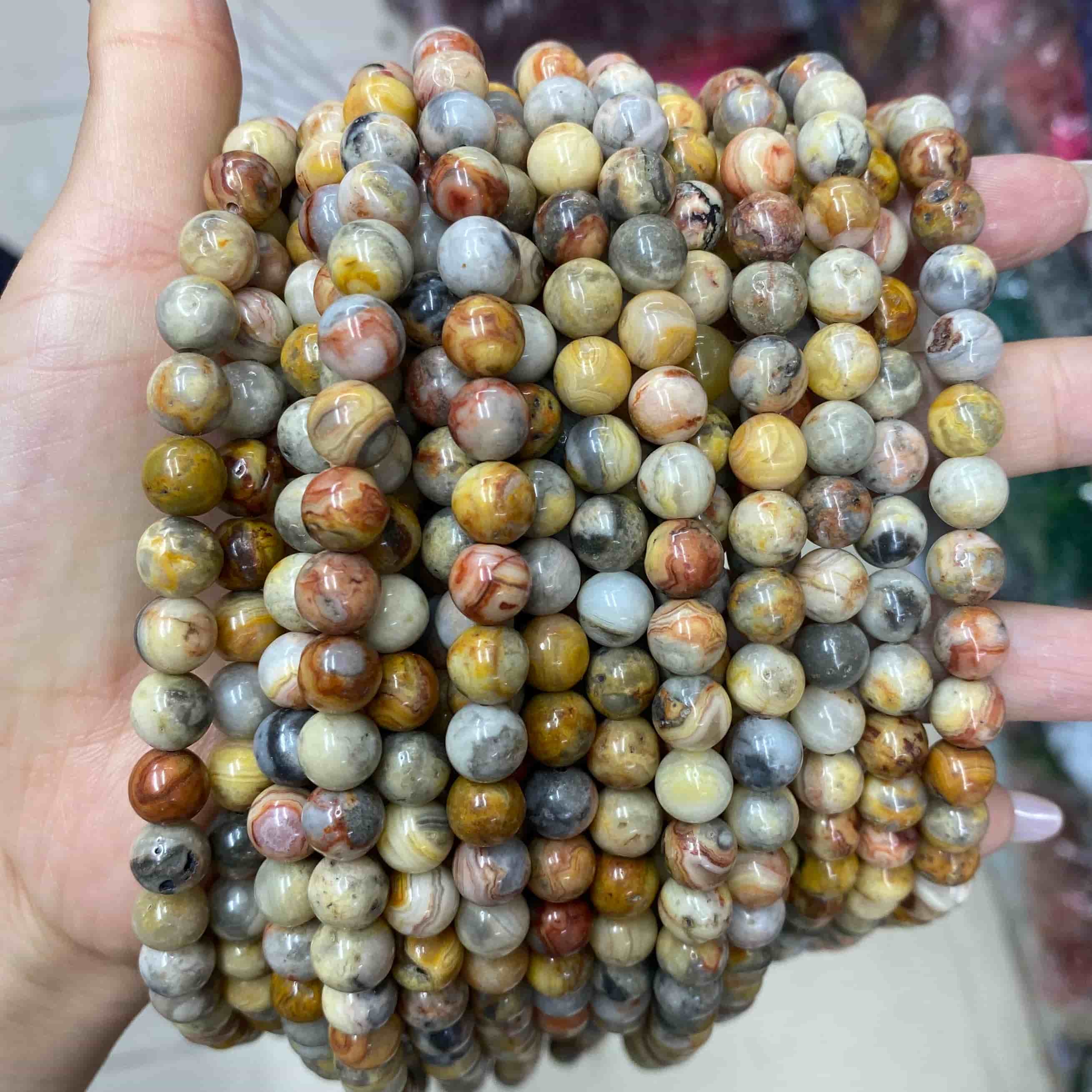 Round Smooth Beads Crystal/Quartz/Jasper/Agate 4mm 6mm 8mm 10mm