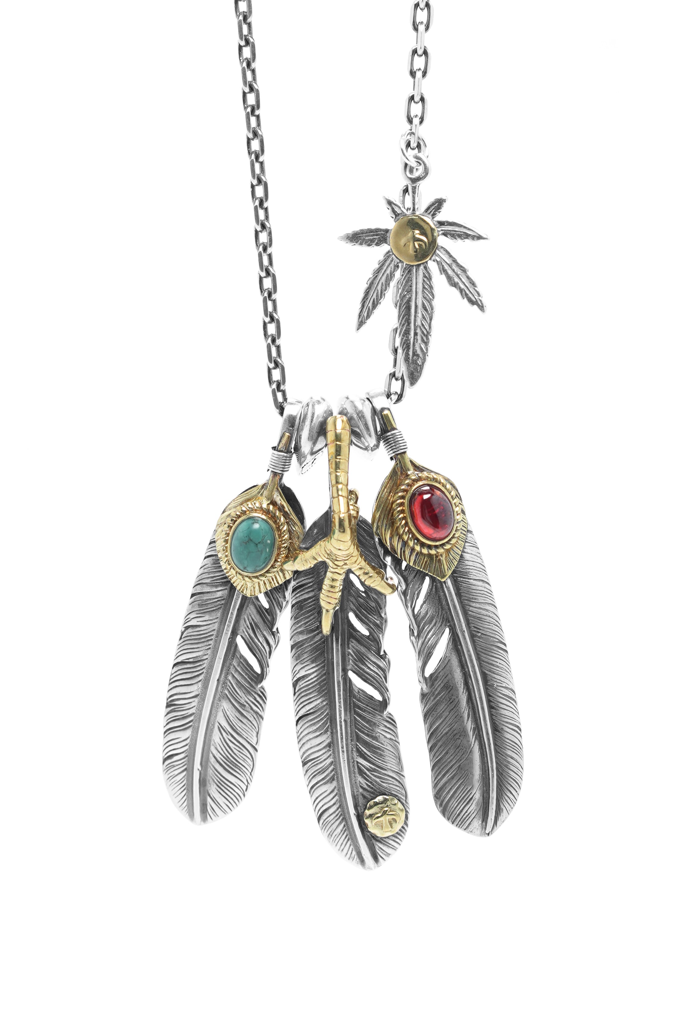 Japan Takahashi Goro Leaf John Mayer Necklace Feather Set Retro Silver