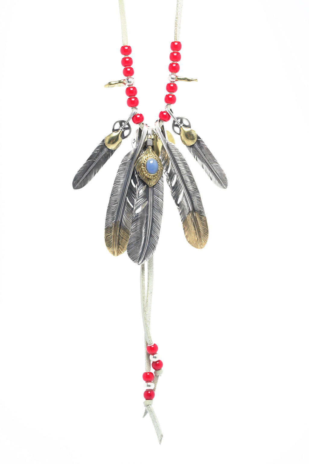 Necklace with Turquoise and Silver Feather Setup