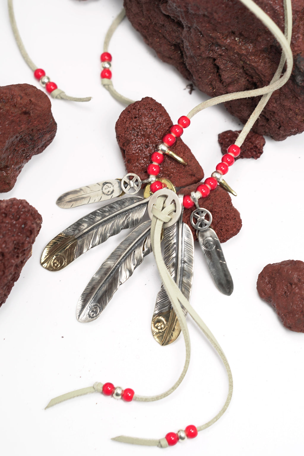 Necklace with Turquoise and Silver Feather Setup