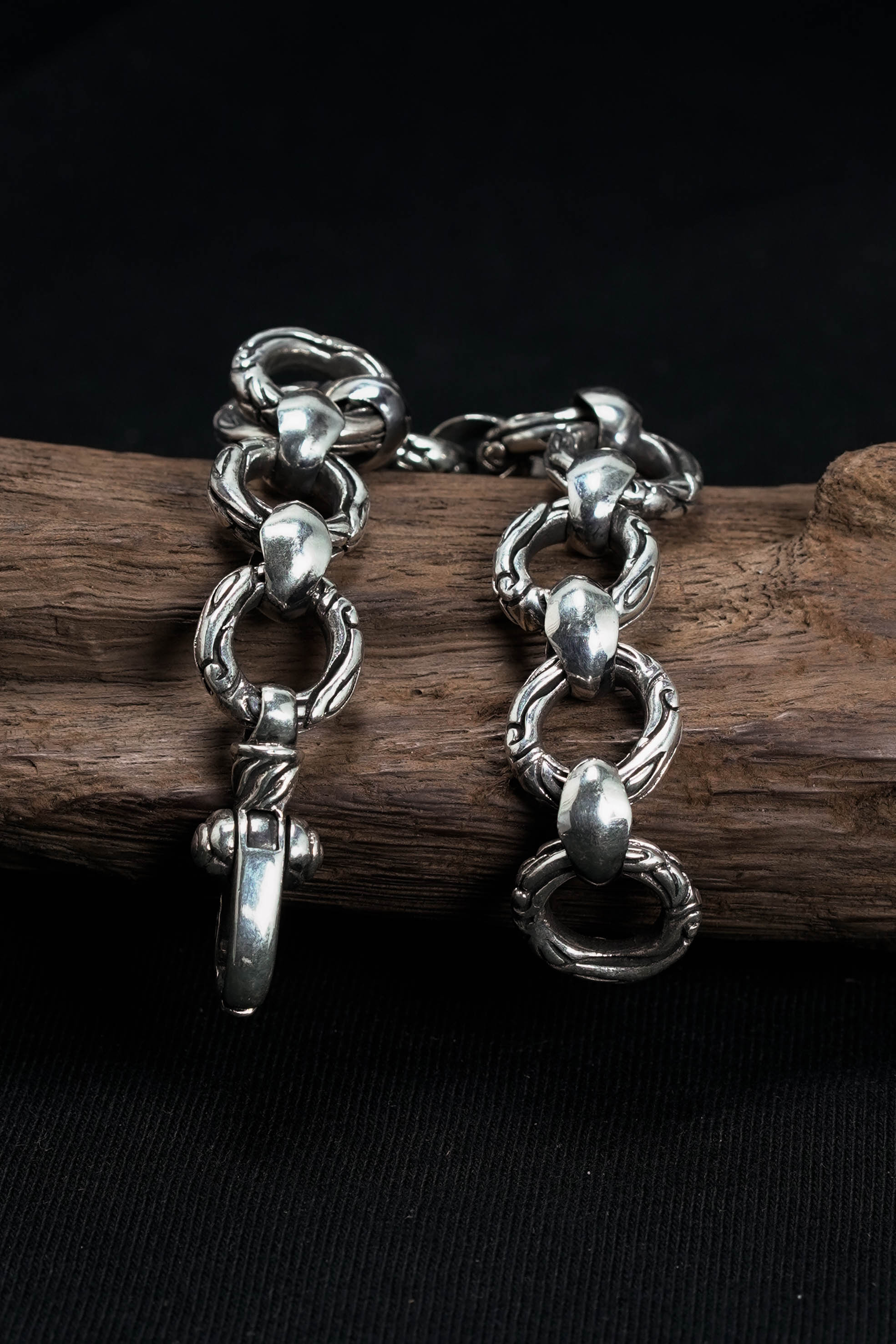 Vintage Sterling Silver Round Chain Link Bracelet