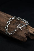 Retro Silver Clasp Buckle Chain Bracelet