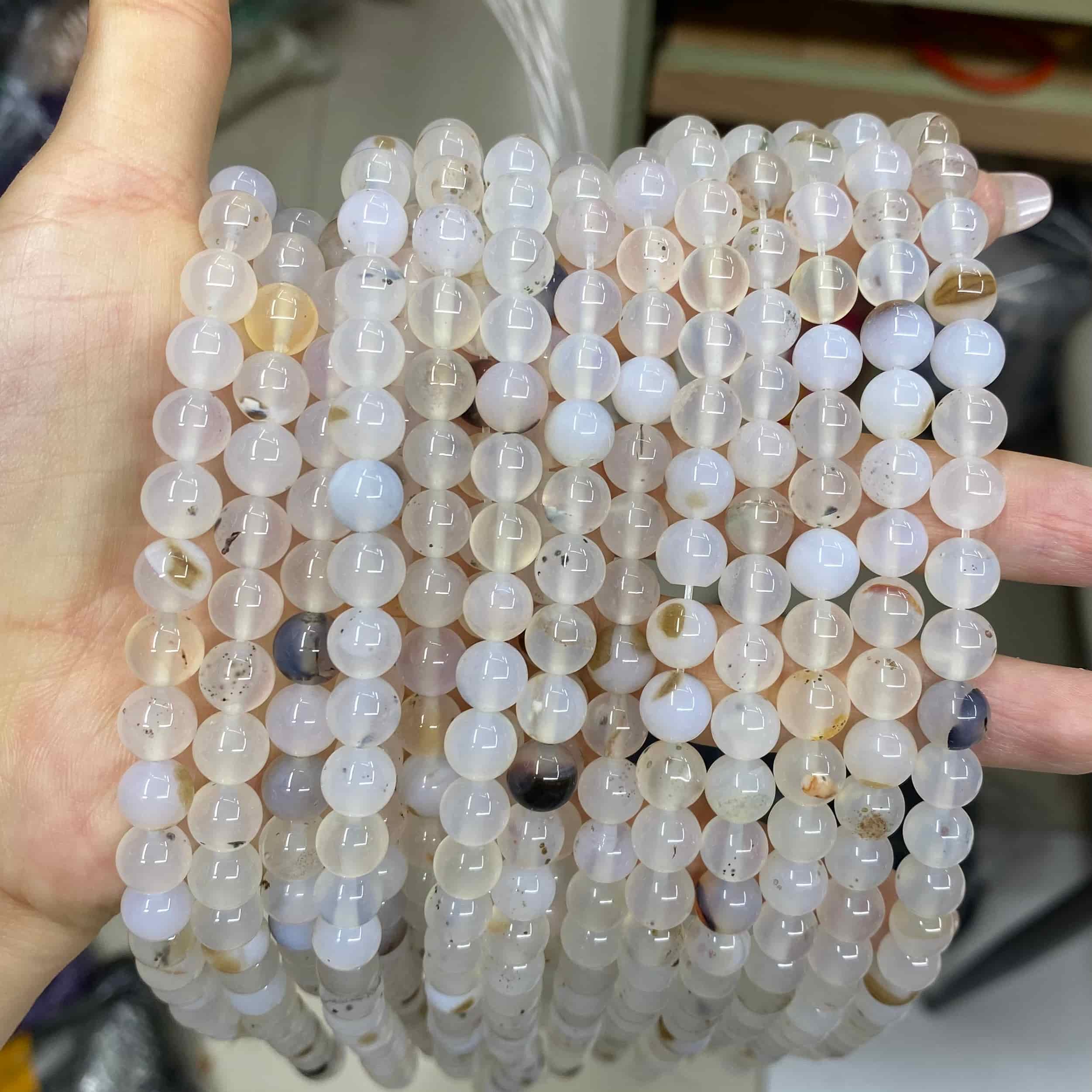 Round Smooth Beads Crystal/Quartz/Jasper/Agate 4mm 6mm 8mm 10mm