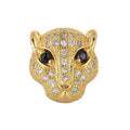 1PCS Brass Cubic Zirconia Leopard Head Beads