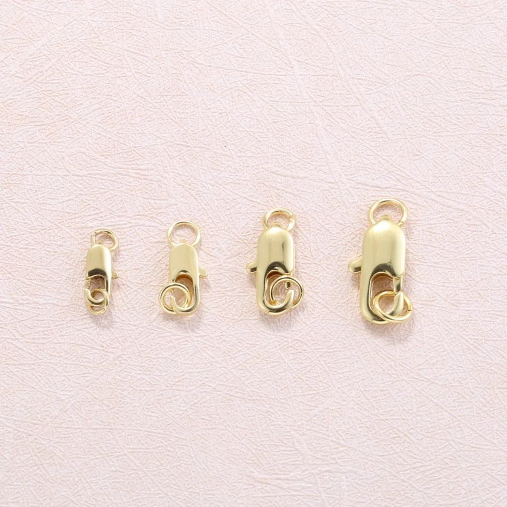 10Pcs 18K Gold Plated Brass Lobster Clasp with Open Jump Rings