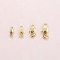 10Pcs 18K Gold Plated Brass Lobster Clasp with Open Jump Rings