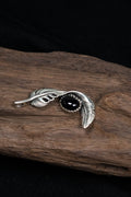 Right Retro 925 Silver Pendant with Black Onyx
