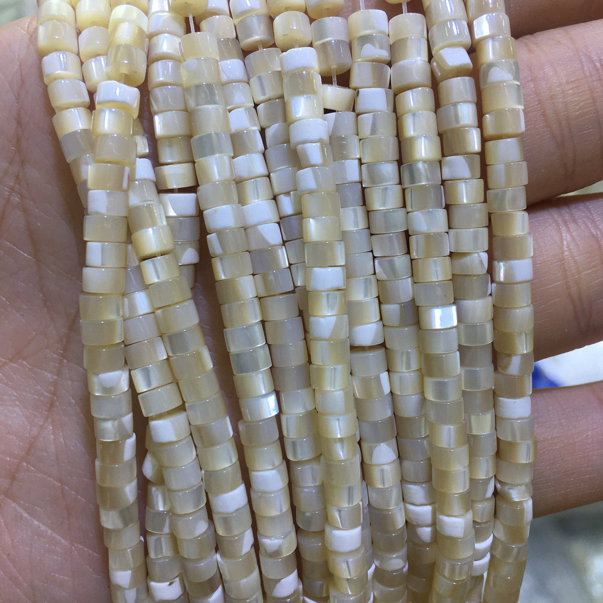 2x4mm Heshi Mother of Pearl MOP Beads