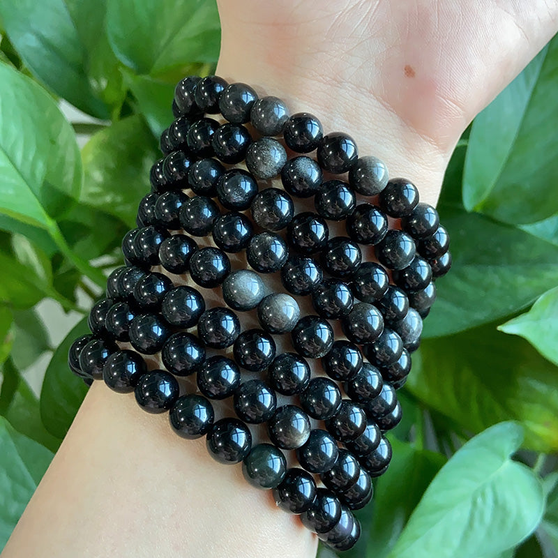 Silver Obsidian Bracelet $6.99/1PCS