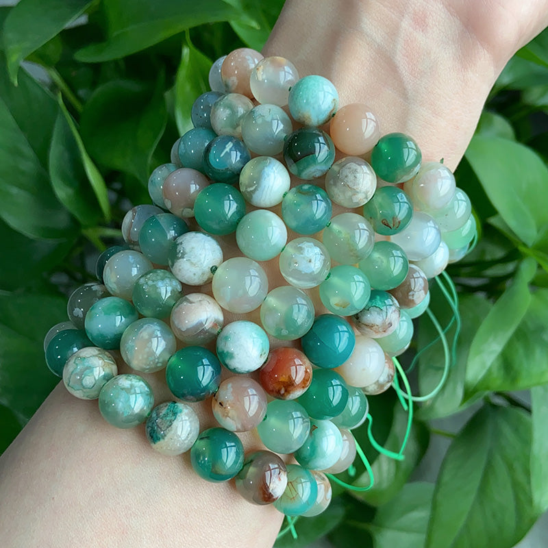 Green Flower Agate Bracelet $14.99/PC