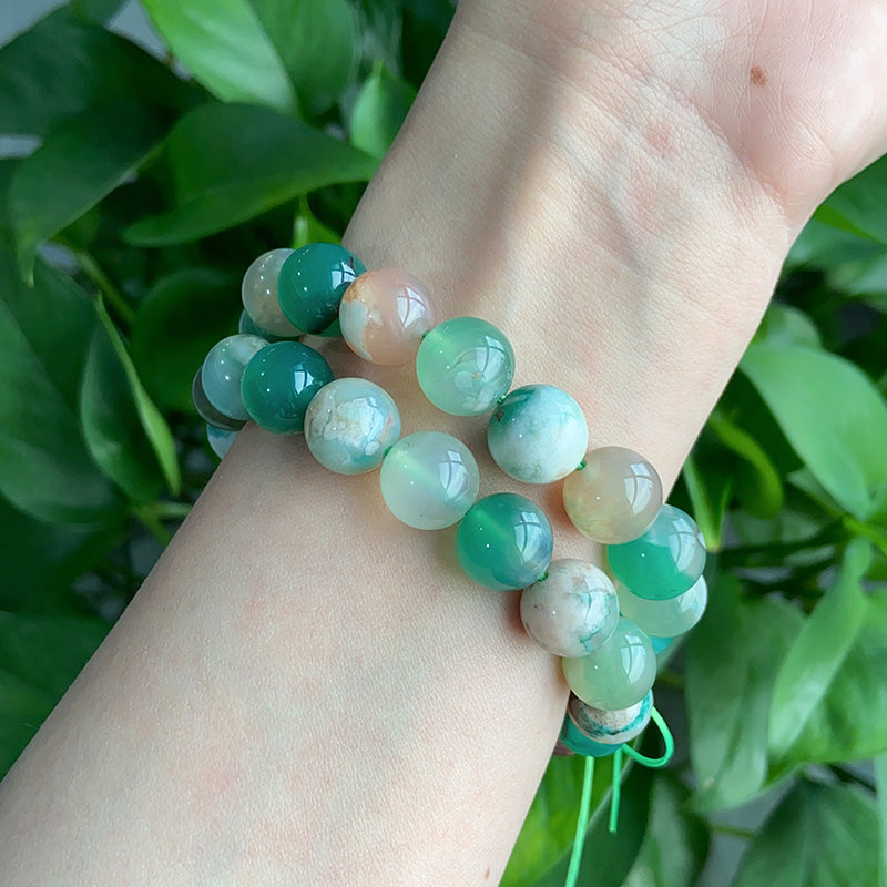 Green Flower Agate Bracelet $14.99/PC